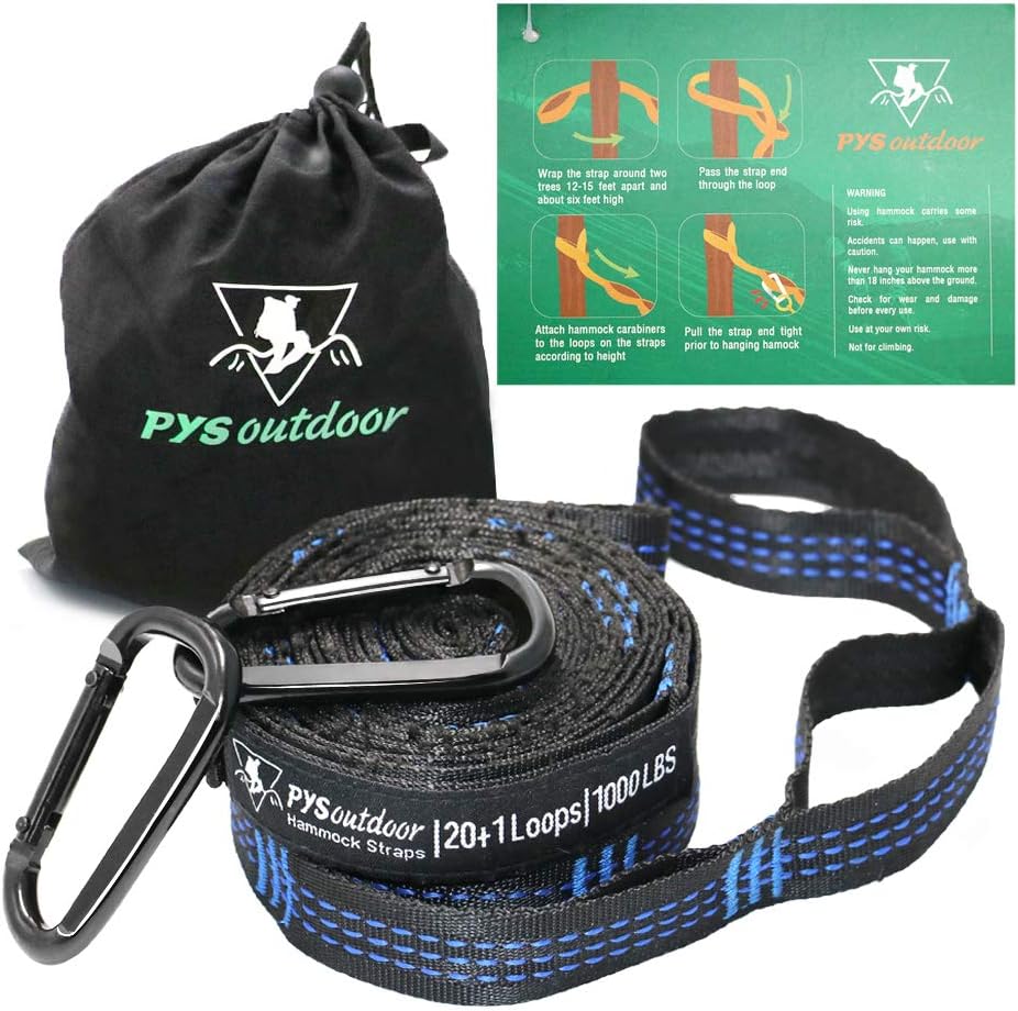 XL Hammock Straps, Hammock Tree Straps with 2 Premium Carabiners, 40 Loops Combi...
