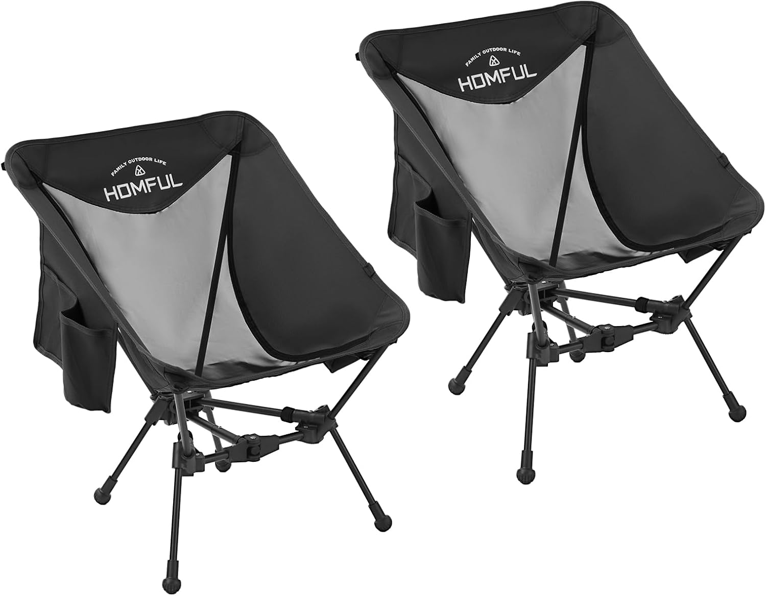 HOMFUL 2 Pack Widened Camping Chair Ultra Light Portable Folding Backpacking Cha...