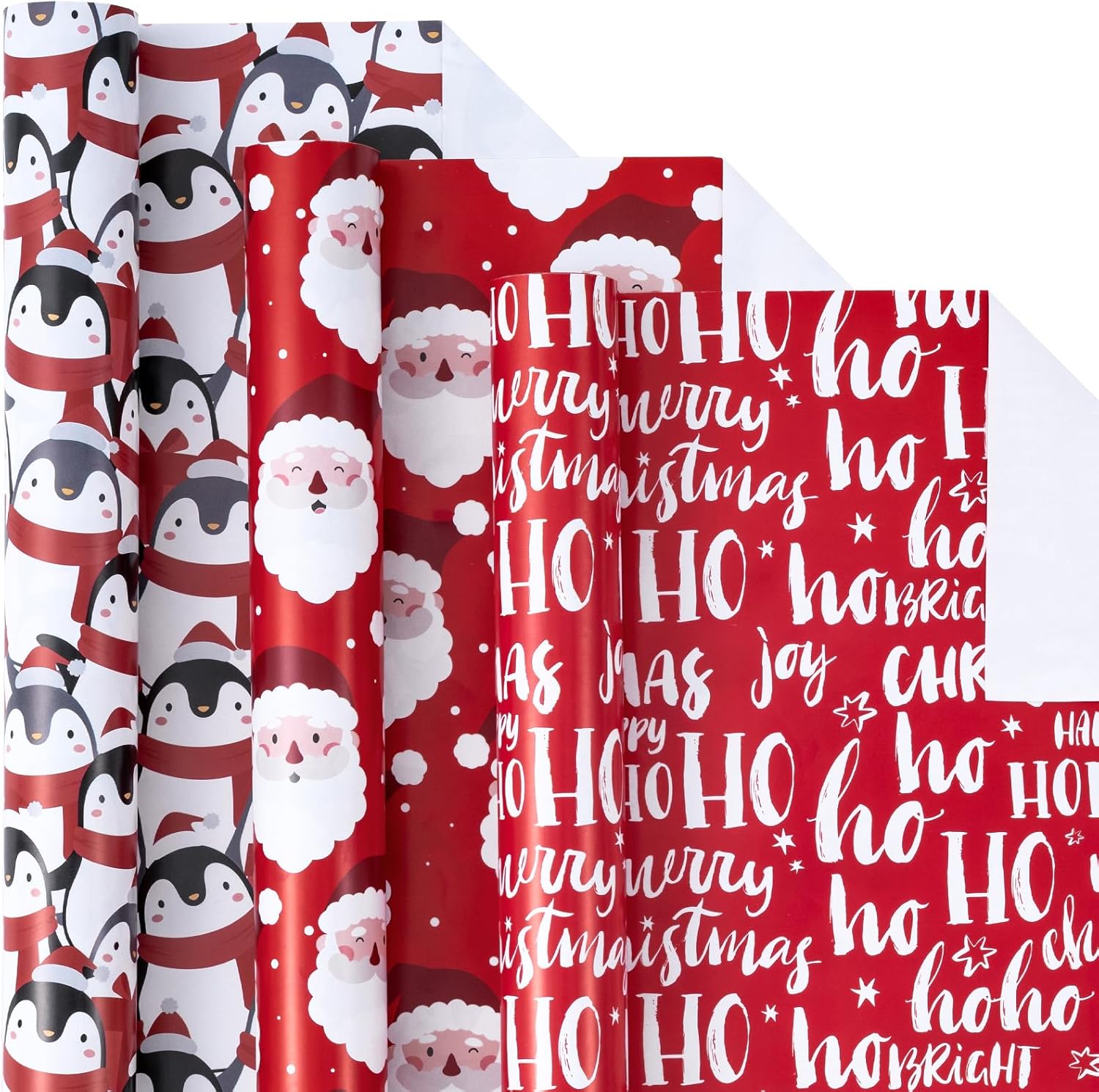 LeZakaa Christmas Wrapping Paper Roll - Mini Roll - 3 Rolls - 17 Inch X 120 Inch...