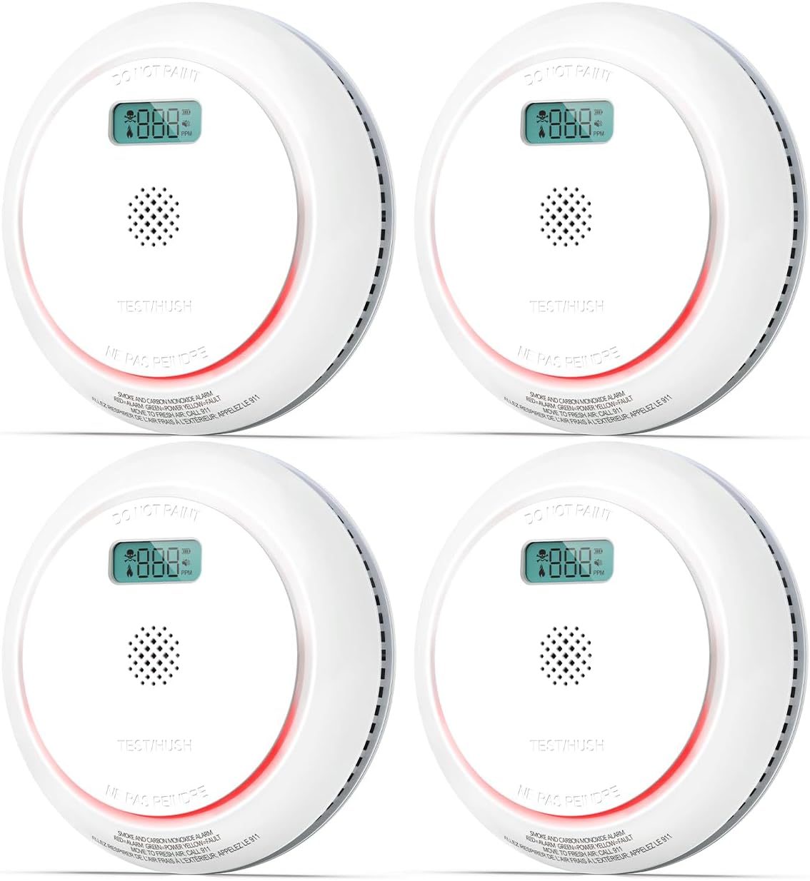 SITERWELL Smoke Alarm and Carbon Monoxide Detector with LCD Display, Dual Sensor...