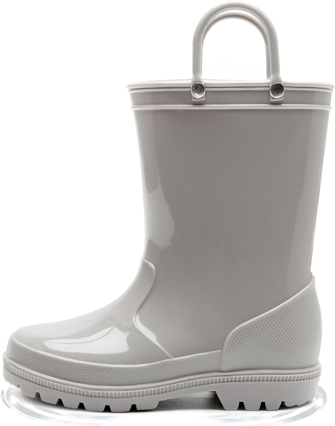 HugRain Toddler Kids Lightweight Adorable Rain Boots 11 Little Kid Soild Grey