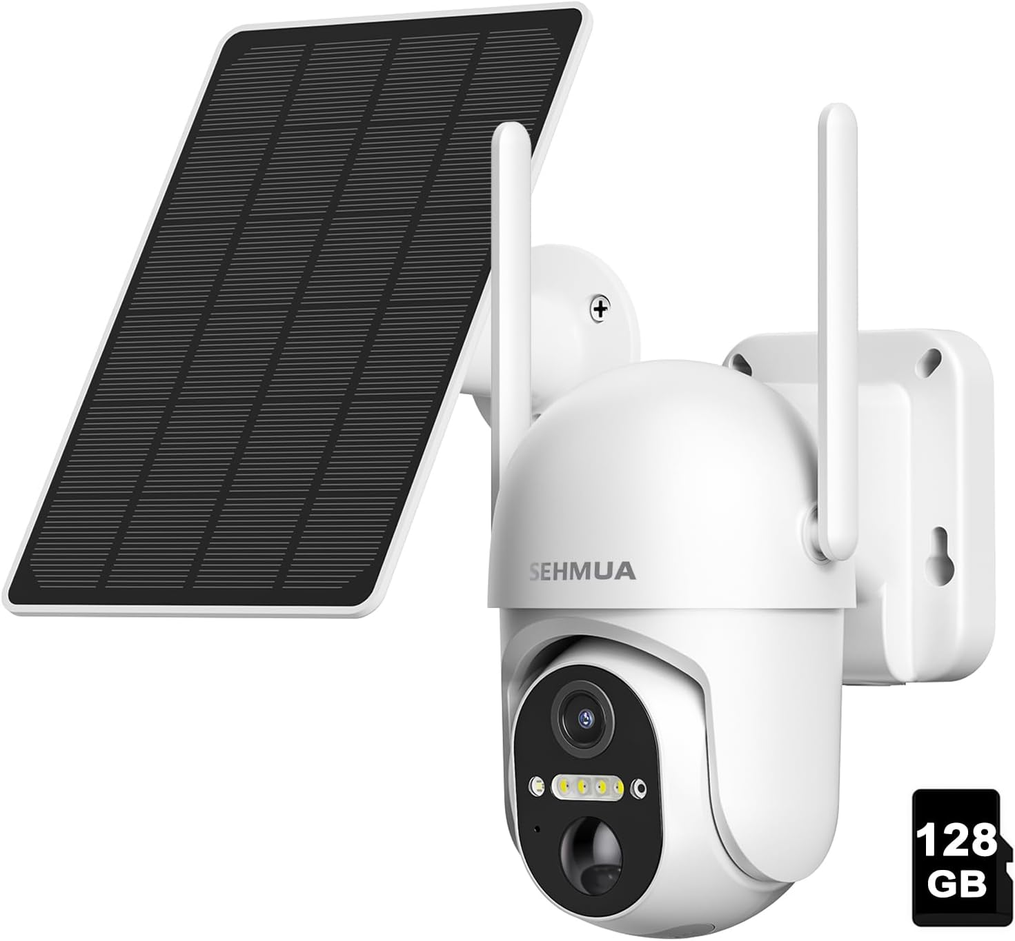 SEHMUA Solar Outdoor Camera Wireless, 2K 360° View Battery Powered Solar Securit...