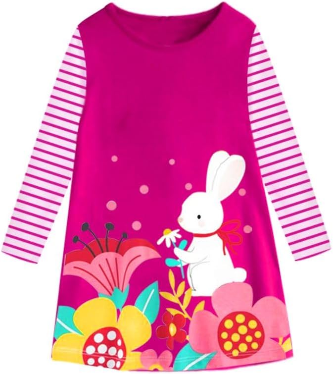 VIKITA Toddler Girls Dresses Winter Long Sleeve Girl Casual Clohtes for Kids 2-1...