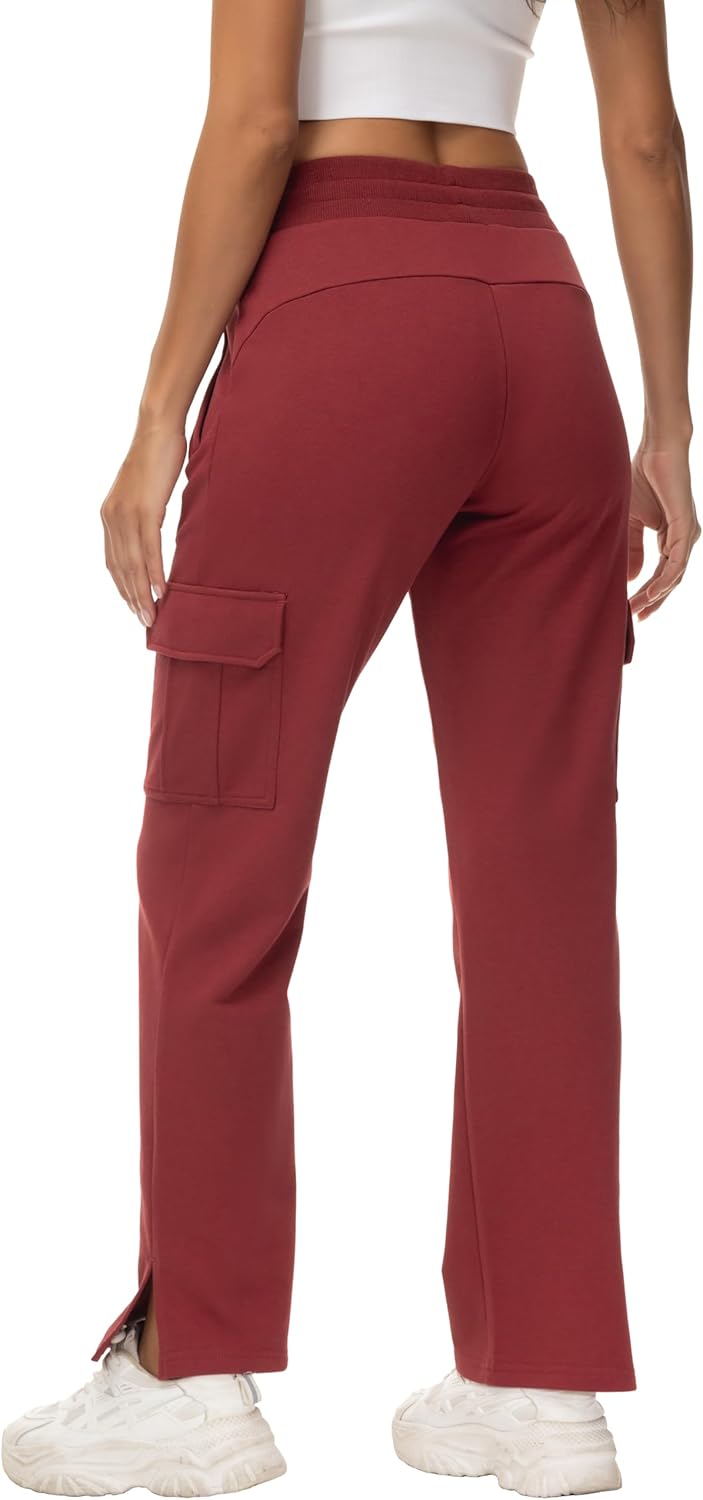 Rdruko Women's Cargo Sweatpants Straight Leg High Waisted Athletic Pants Zipper...
