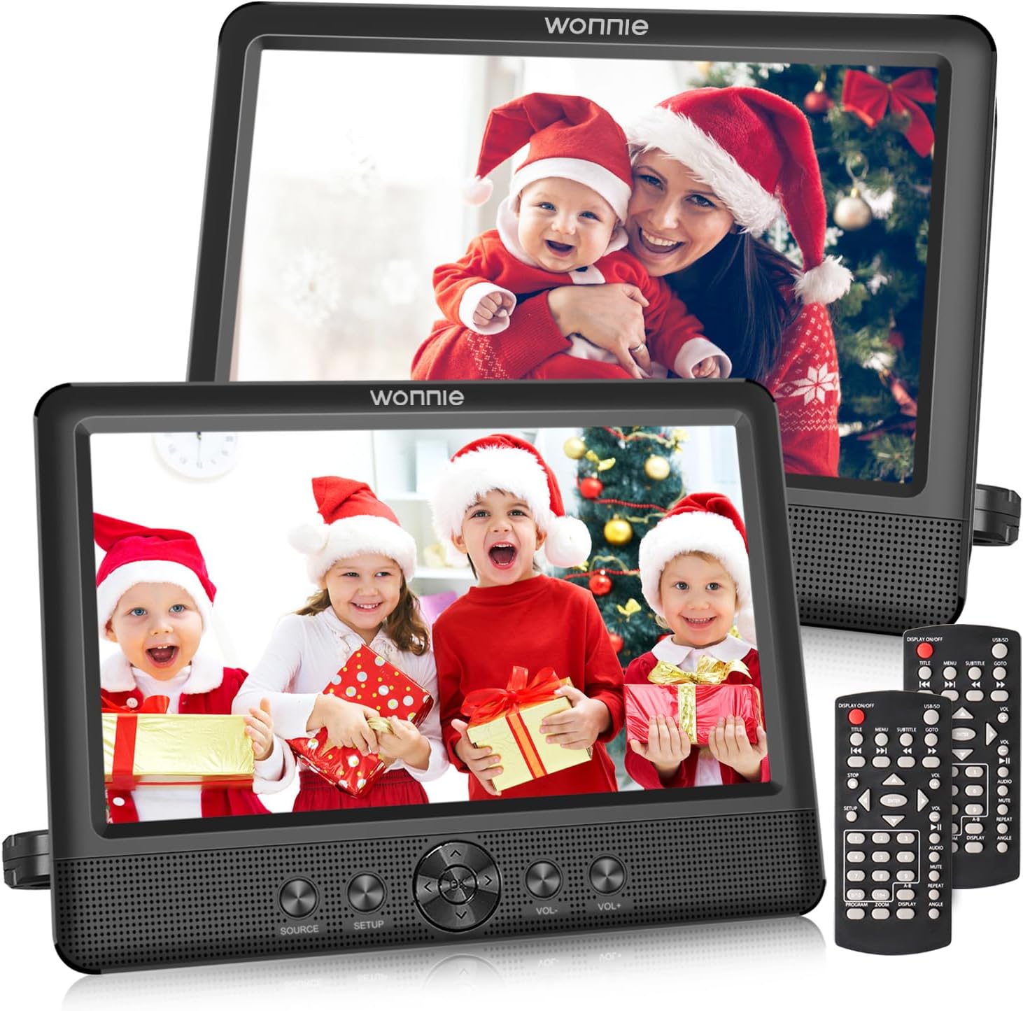 WONNIE 10.5" Two Car DVD Players Portable Dual Screen Headrest Video Player, Pla...