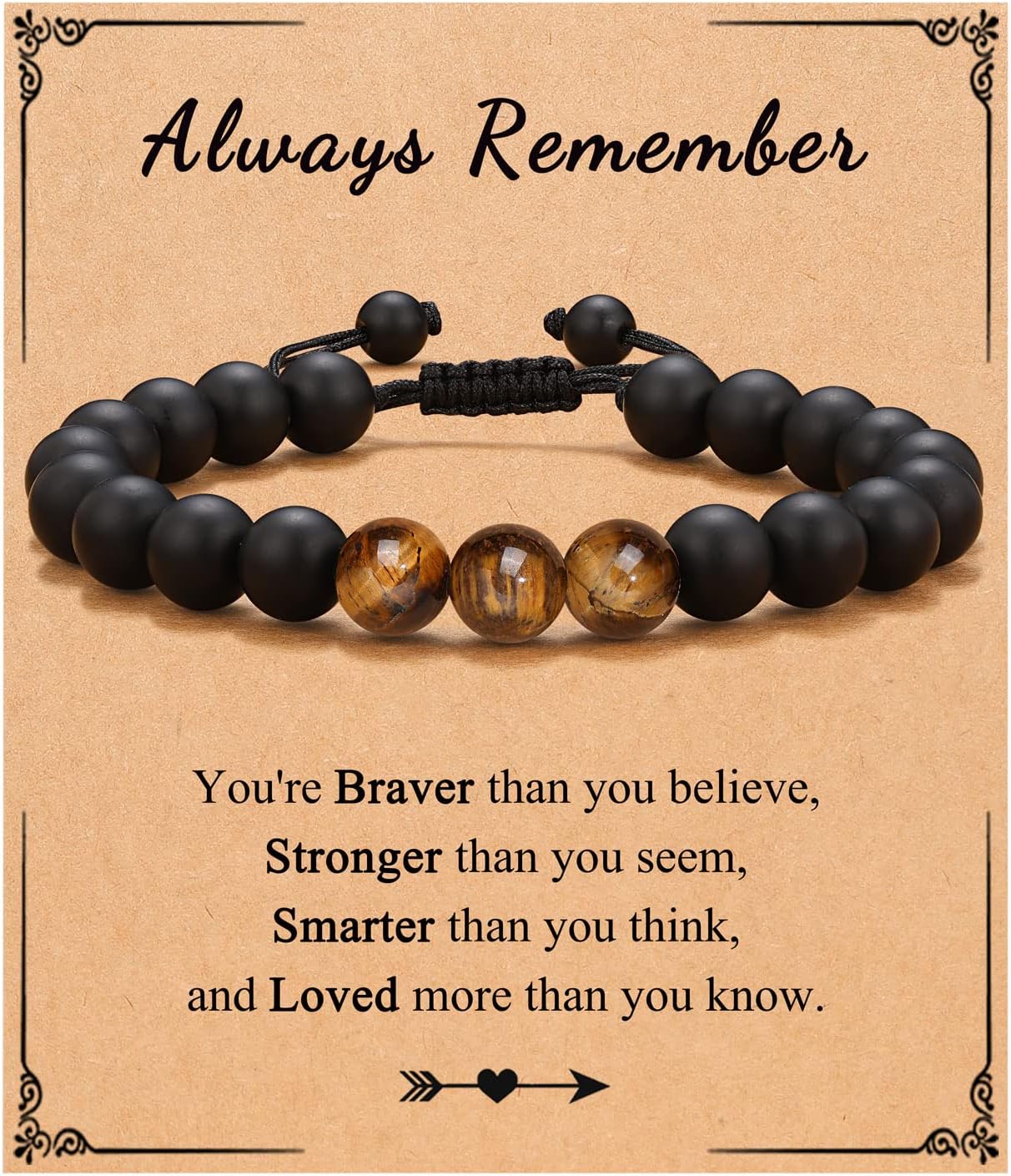 UNGENT THEM Mens Natural Stone Bracelet - Anniversary Graduation Birthday Father...