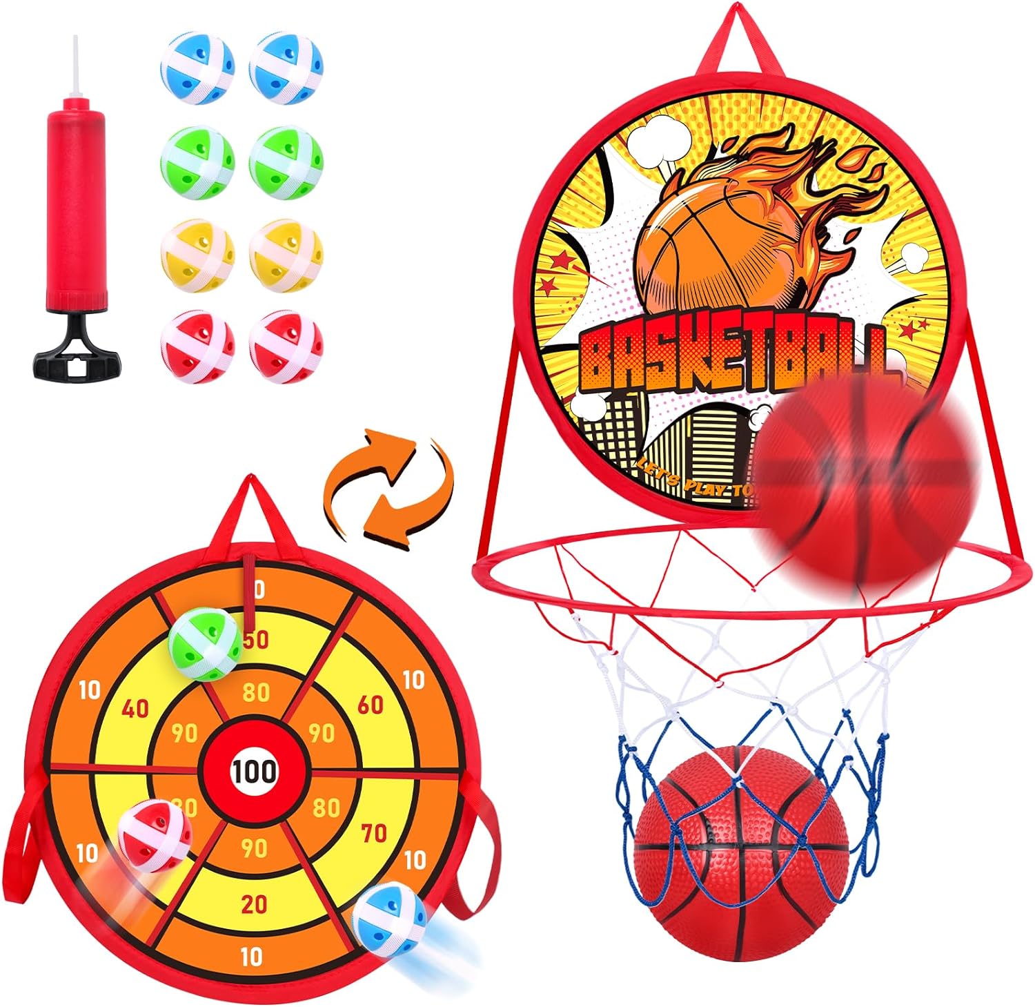LOVESTOWN Basketball Hoop for Kids, Door Room Basketball Hoop, Mini Basketball H...