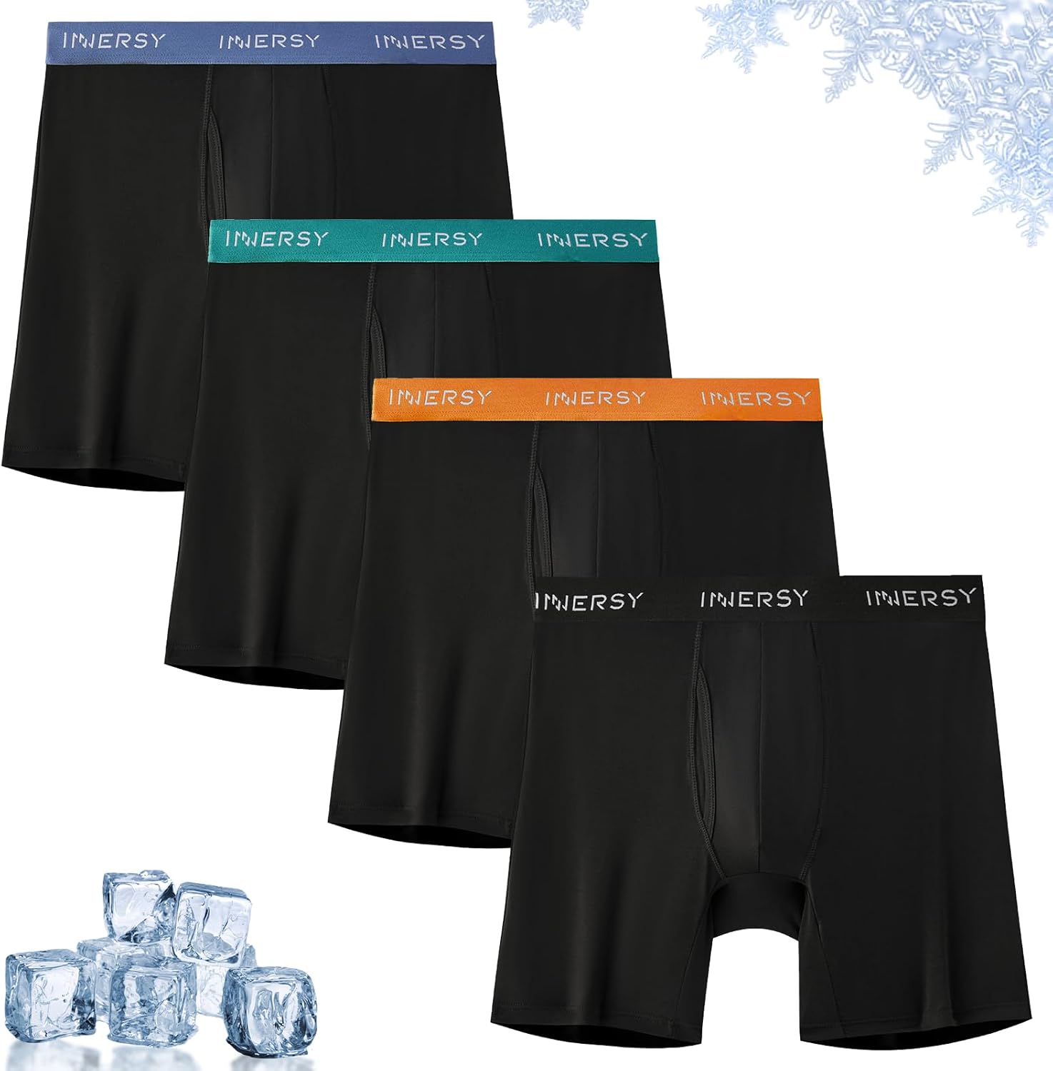 INNERSY Men's Bamboo Viscose Boxer Briefs Breathable Moisture-Wicking Underwear...