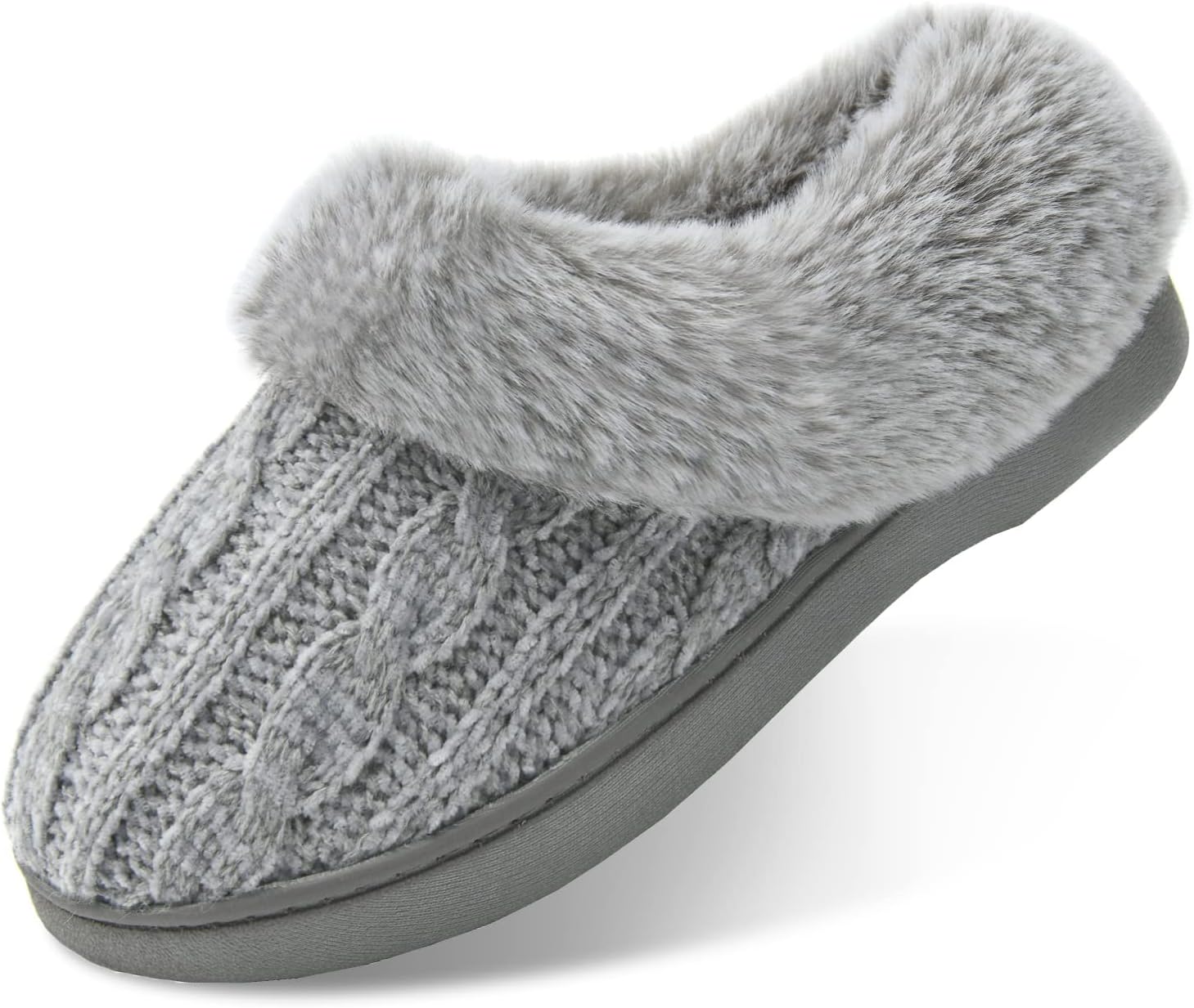 LORDFON Womens Winter House Slippers Memory Foam，Warm Closed Back Indoor Slippe...