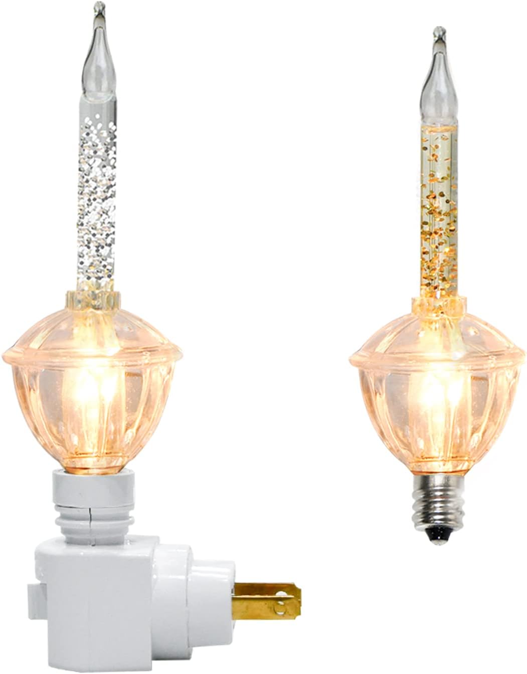 Abeja 1 Pack Silver Bubble Light Night Lights for Christmas Decor with 2 Vintage...