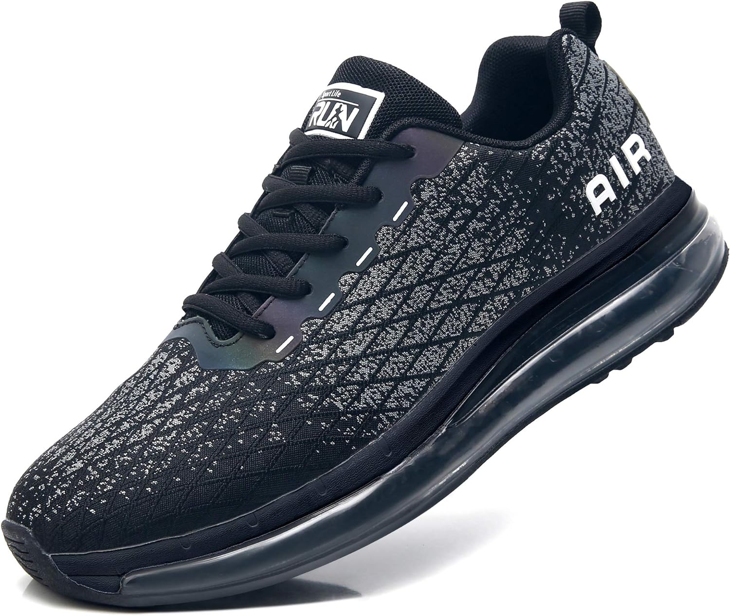 Azooken Mens Sports Footwear Tennis Breathable Jogging Lightweight Shoes 8 Black