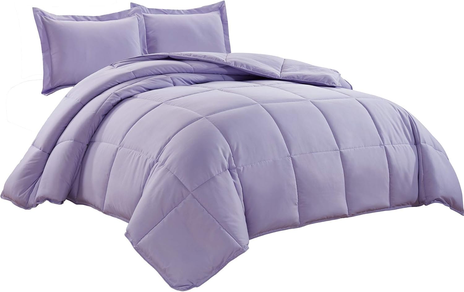 Chezmoi Collection 3-Piece Down Alternative Comforter Set (King, Lavender) Laven...