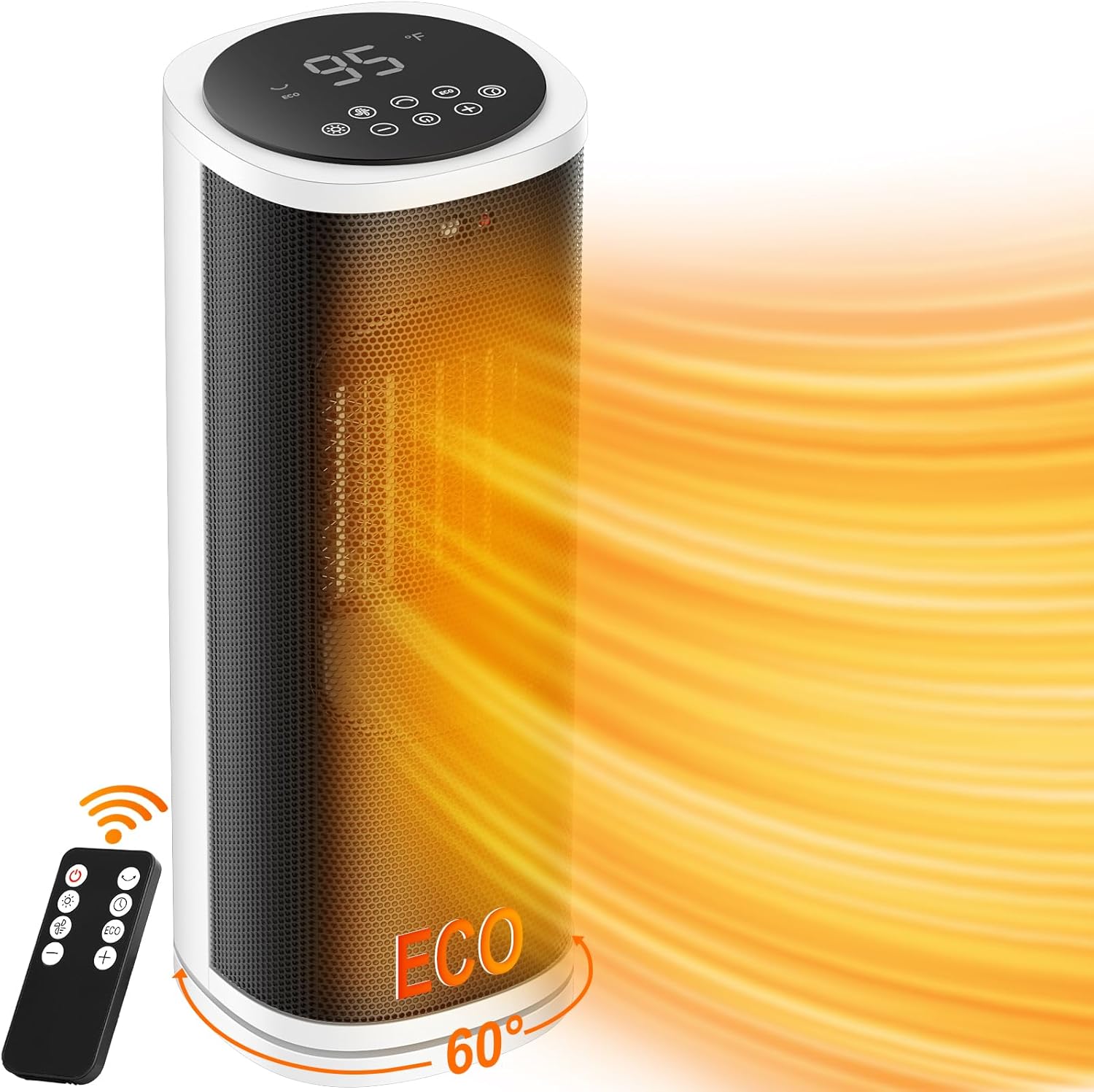 Space Heater, 16 Inch Portable Electric Heaters for Indoor Use with Thermostat,...