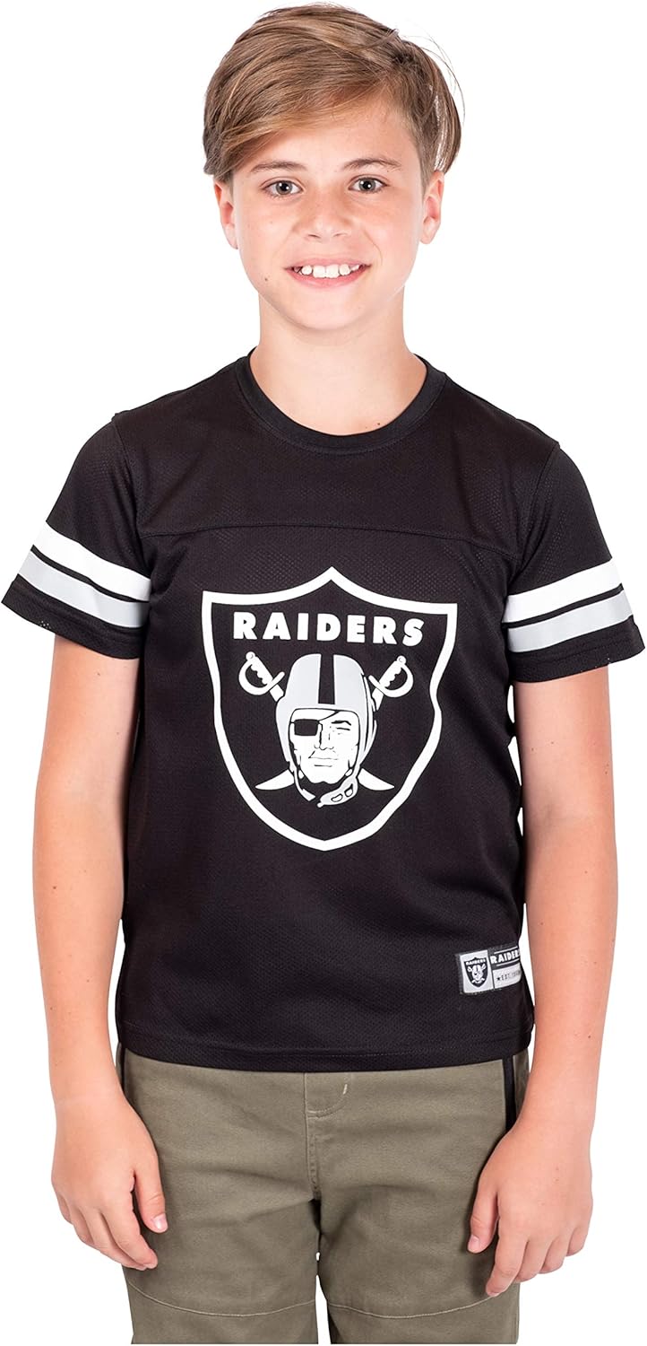 Ultra Game NFL Boys Soft Mesh Ultimate Vintage Game Day T-Shirt Las Vegas Raider...