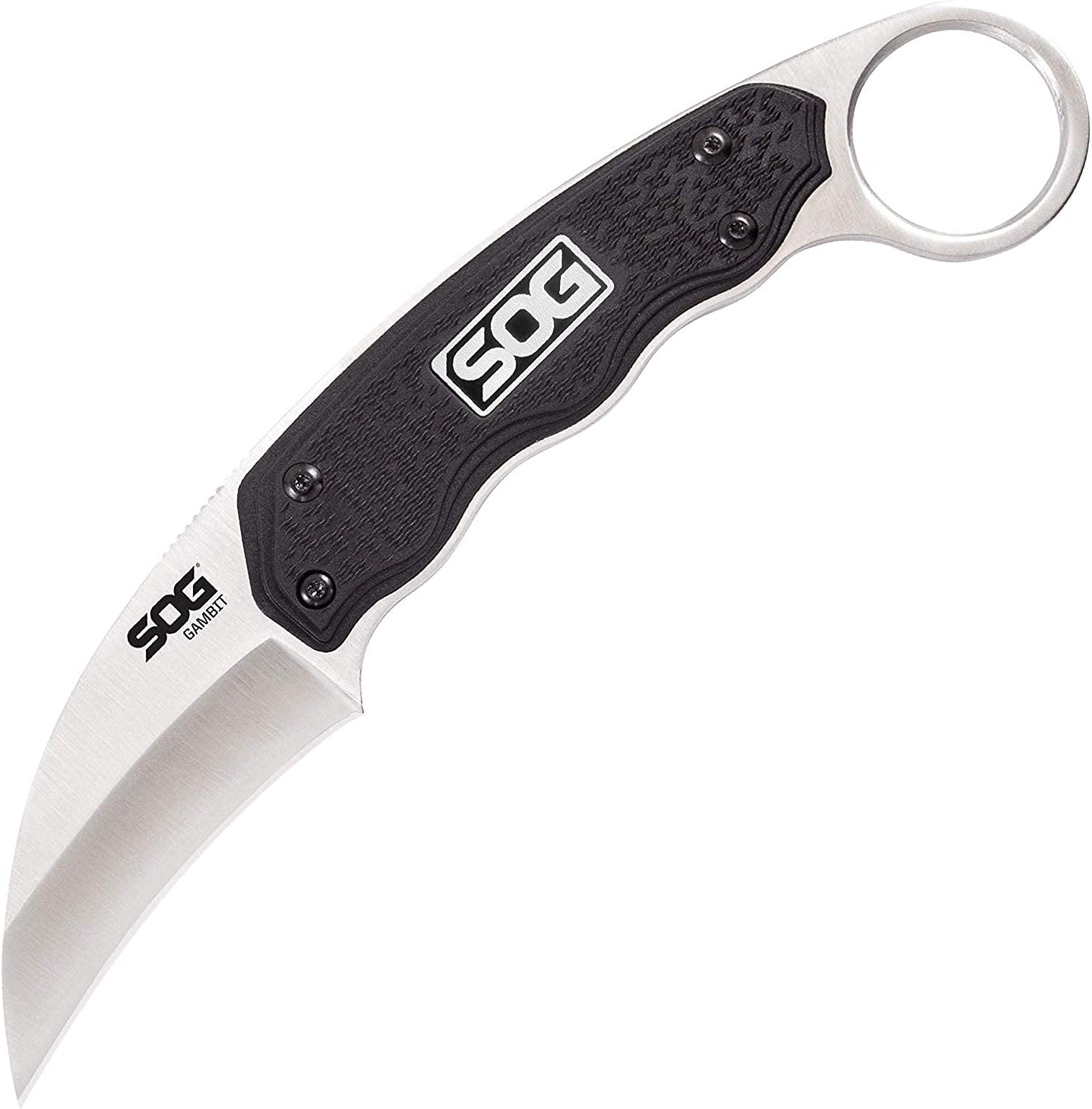 SOG Survival Karambit Knife - Gambit Curved Security Belt Knife, Full Tang Fixed...