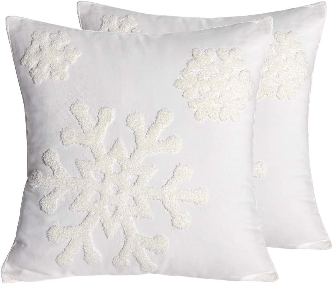 18x18,Cotton Christmas Blessing Throw Pillow Cover for Bed Sofa Cushion Car Snow...