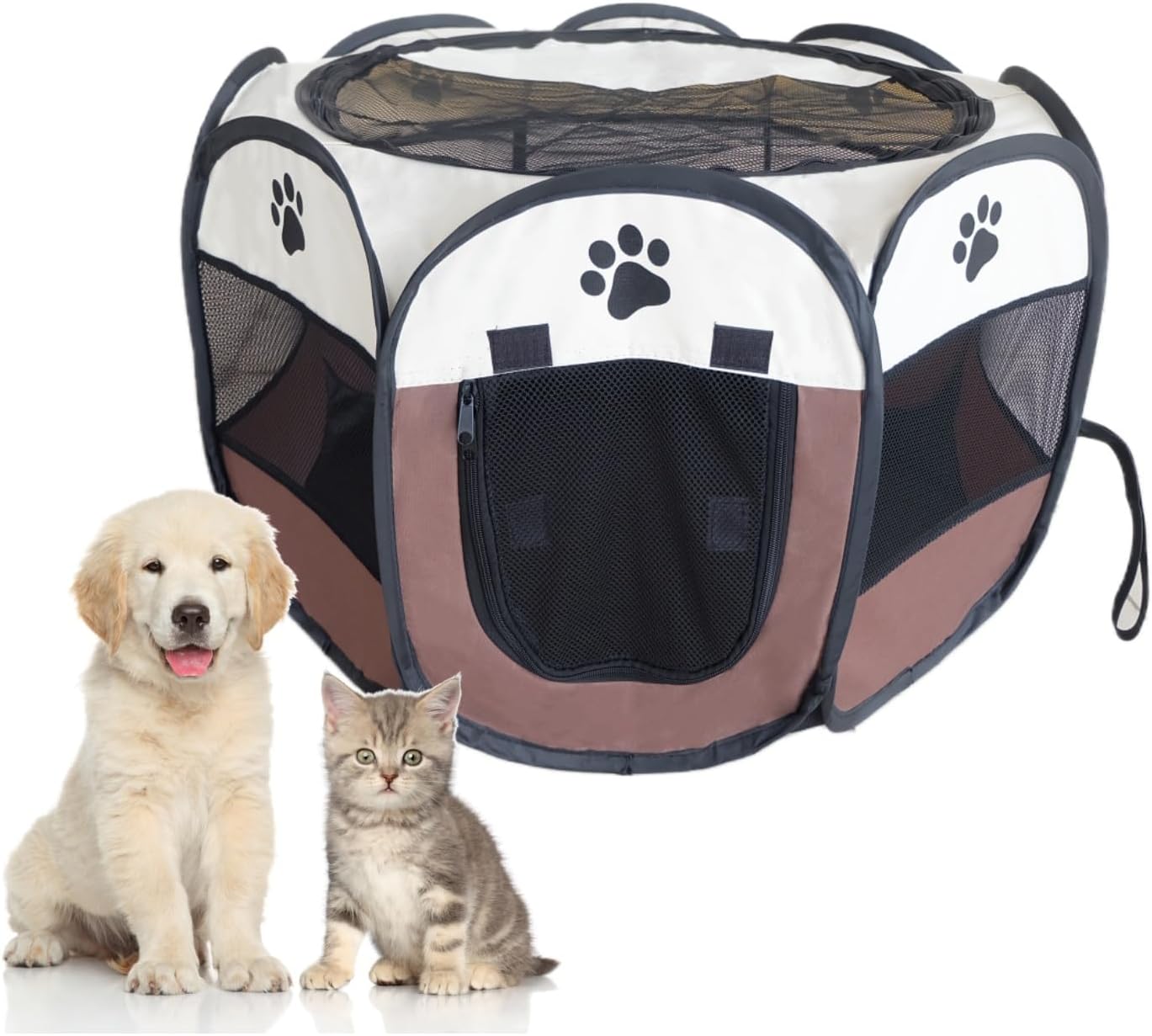 Portable Foldable Pet Playpen Exercise Pen Kennel Tent Indoor Outdoor Water-Resi...