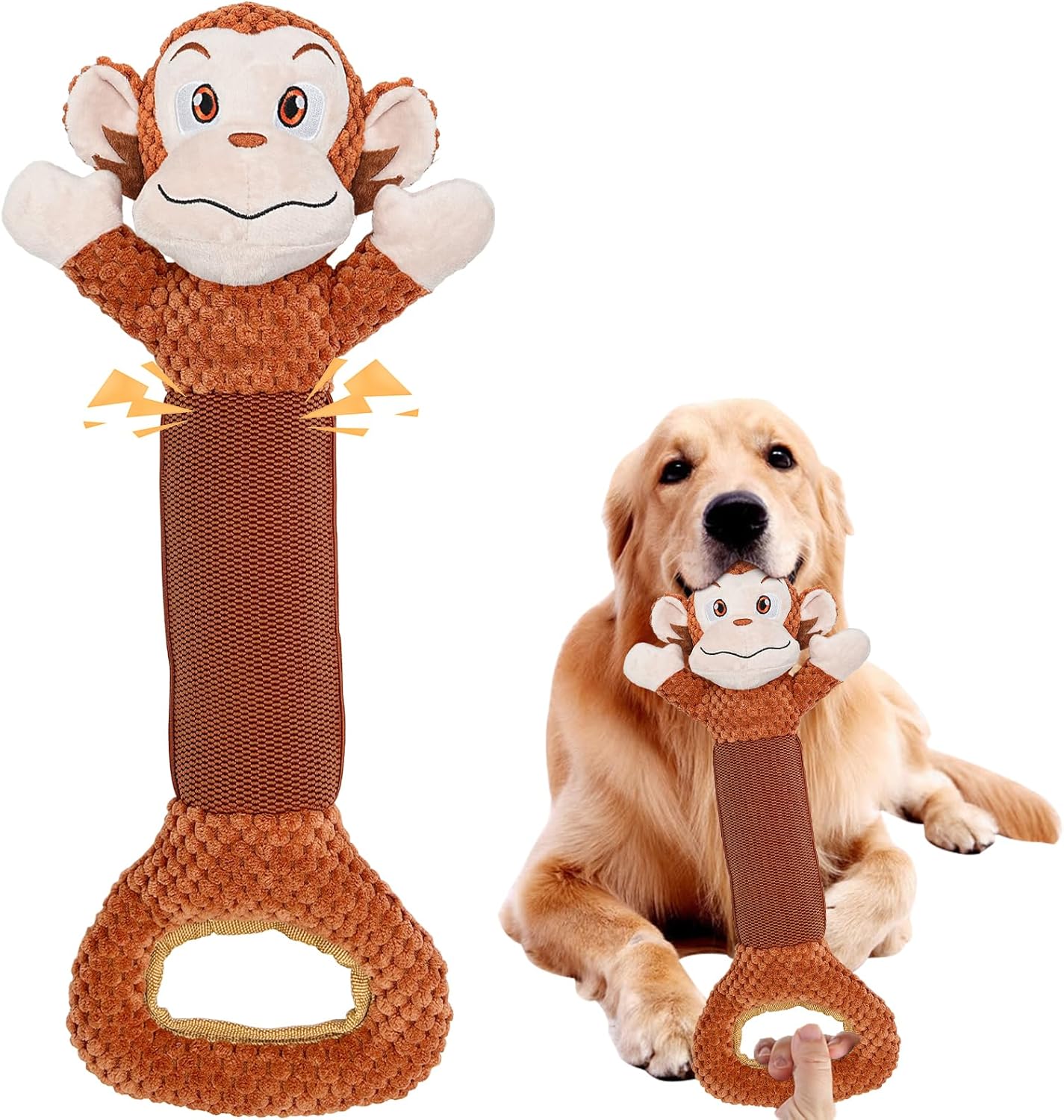Large Squeaky Dog Toys, Interactive Plush Toys for Tug of War, Crinkle Dog Toy S...