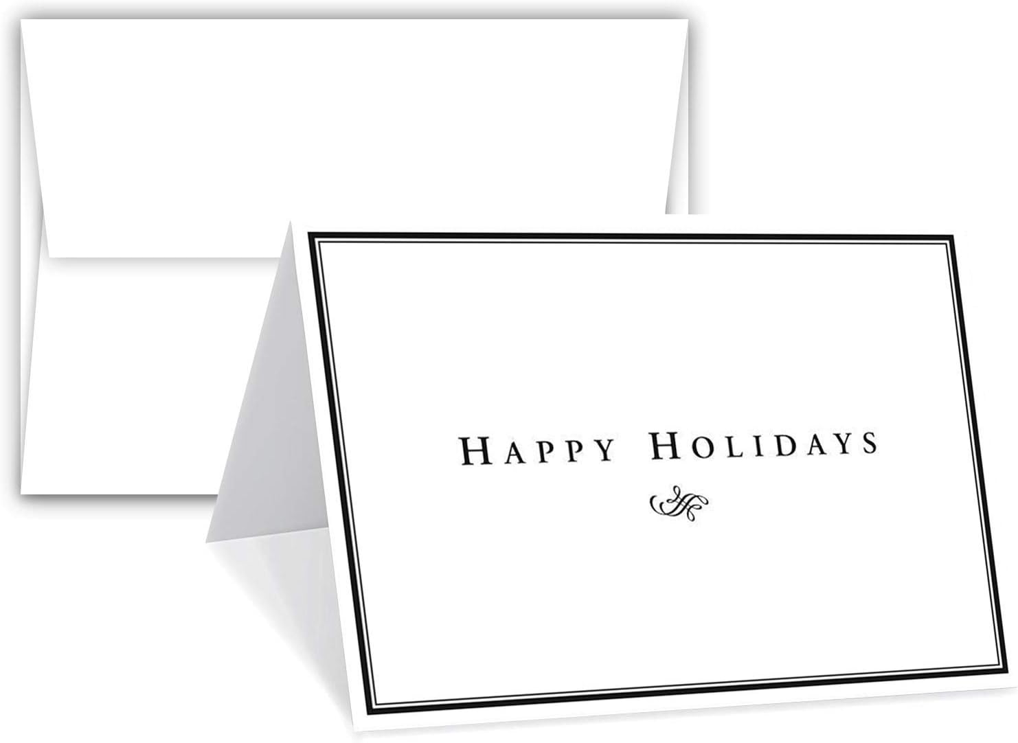 2025 Happy Holidays Greeting Cards – Minimalist Border Christmas, Xmas, New Year...