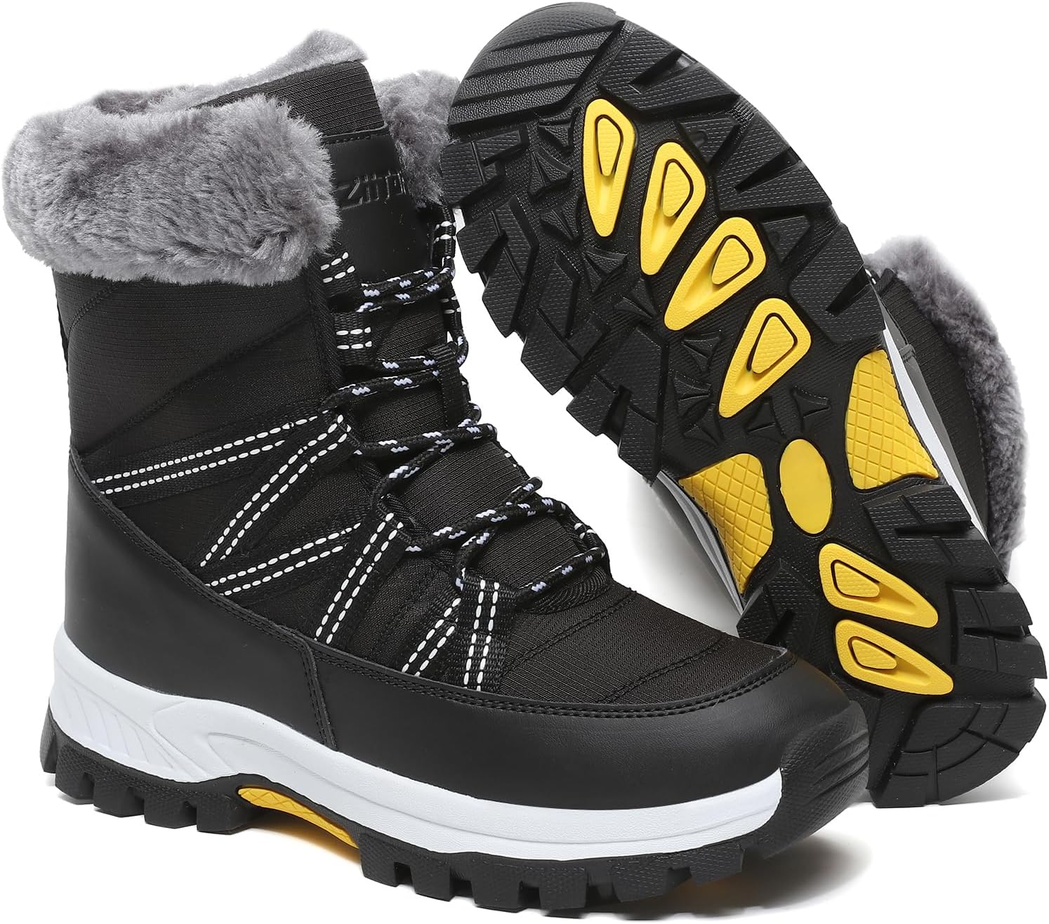 Womens Snow Boots Warm Fur Lined Winter Boots Anti Slip Ankle Boots Mid Calf Sno...