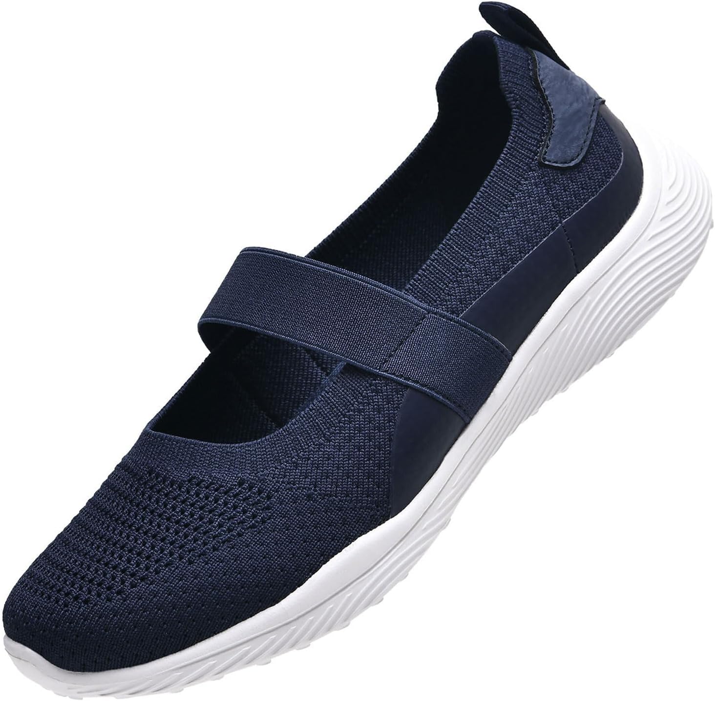 Women Mary Jane Shoes Slip On Walking Flats Comfortable Dressy Shoes Knit Washab...