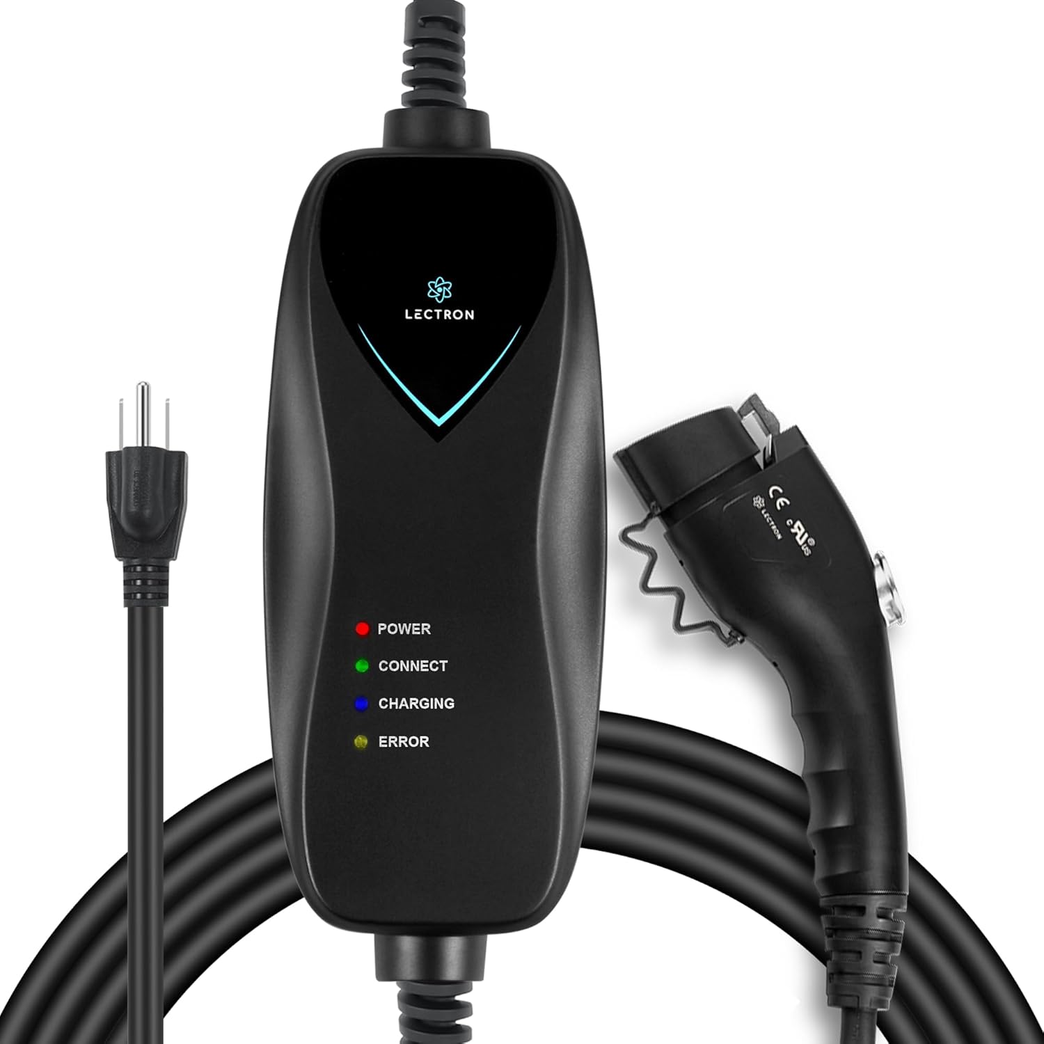 Lectron Level 1 EV Charger - ETL Certified, 110V, 15 Amp, 16 ft Extension Cord &...