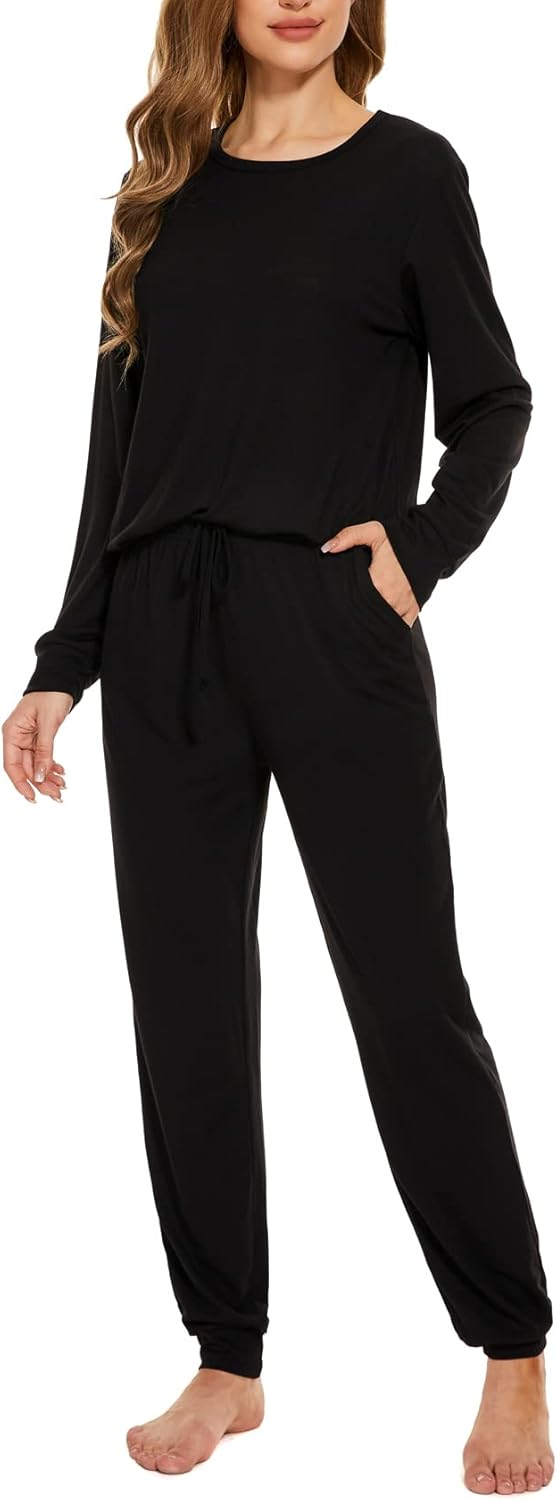 MOYEE Womens Pajamas Set Sleepwear Casual Tops and Lounge Pants Soft Sleeping Pj...