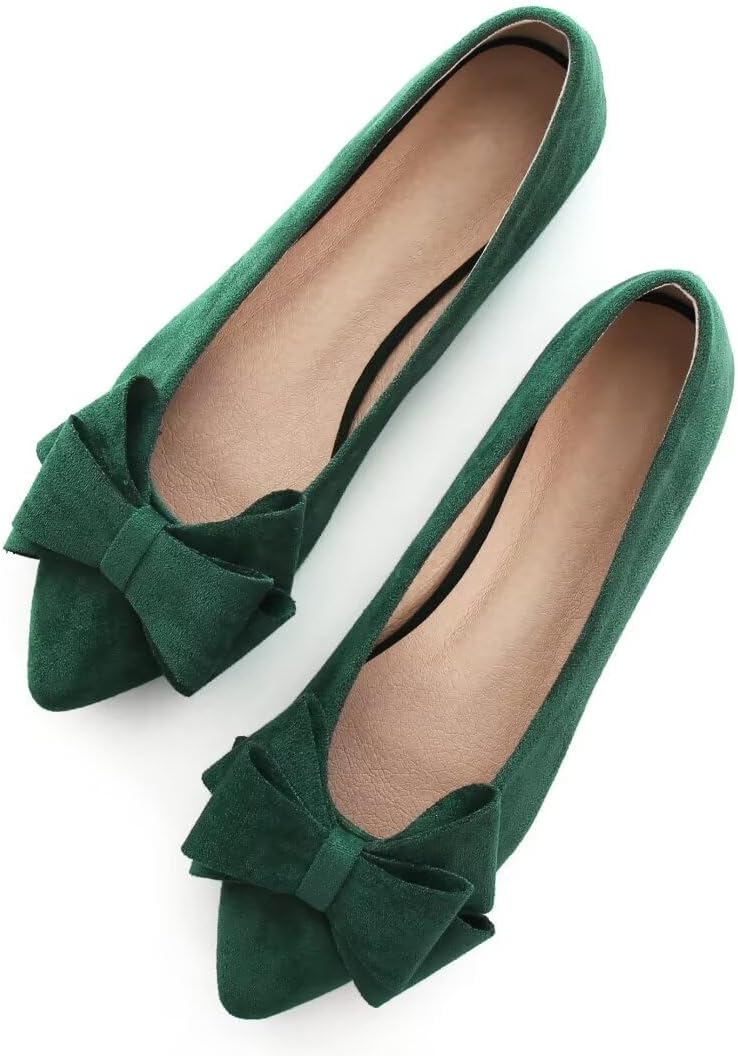 TN TANGNEST Women Fashion Bowknot Flats Comfort Pointed Toe Dress Shoes 7.5 Dark...