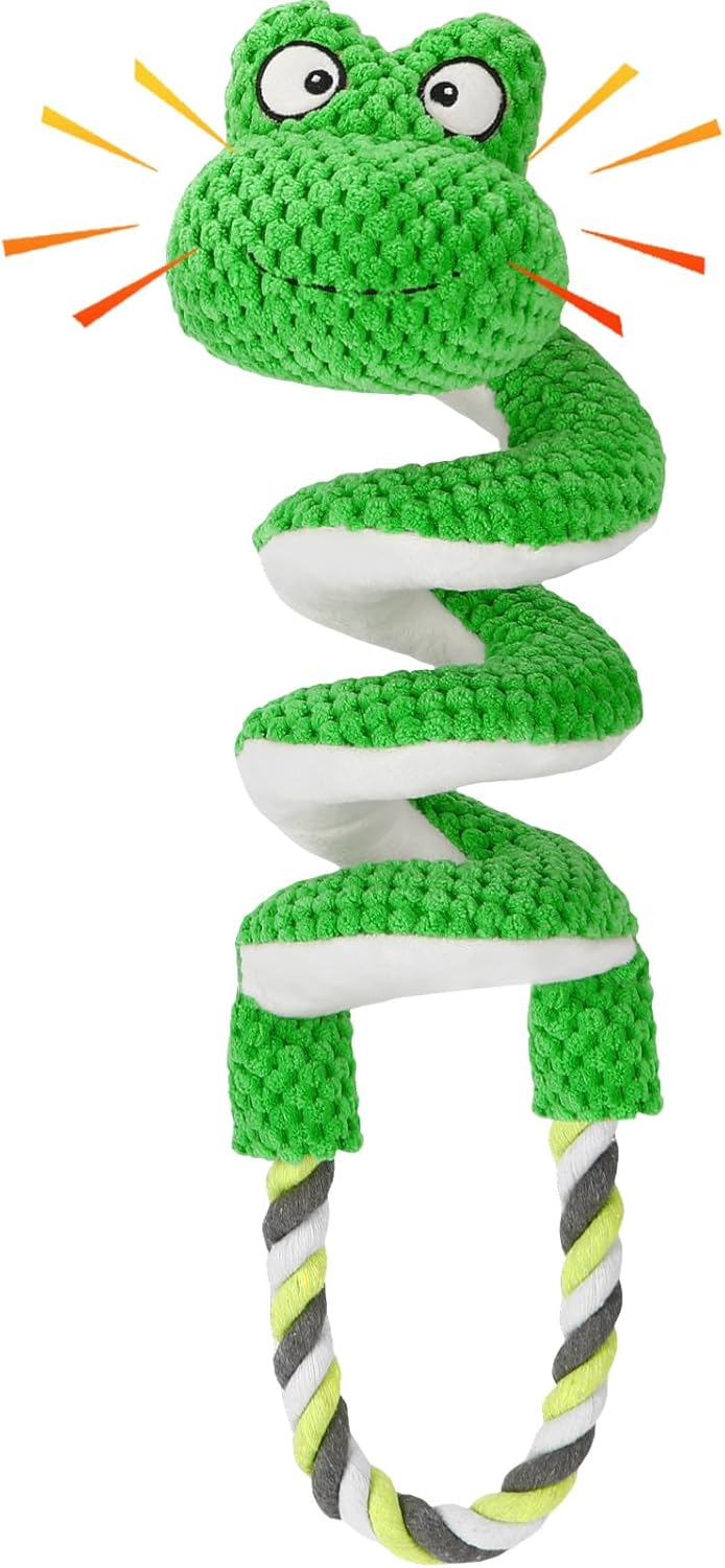 Interactive Squeaky Dog Toys with Pull Rope, Large Dog Tug of War Toy, Plush Pup...