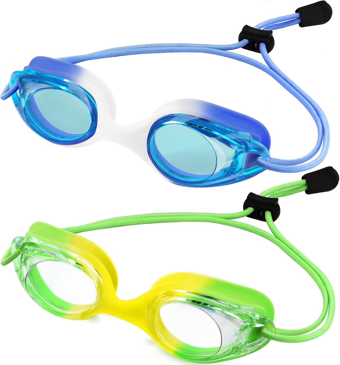 Vvinca Kids Swim Goggles with Bungee Strap No Leaking Anti Fog Toddler Goggles w...