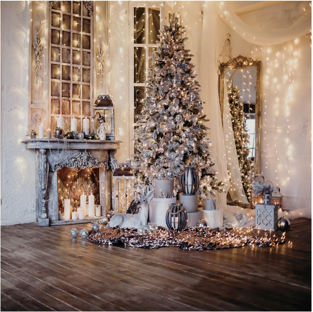 WOLADA Christmas Backdrop Christmas Backdrops for Photography Vintage Christmas...