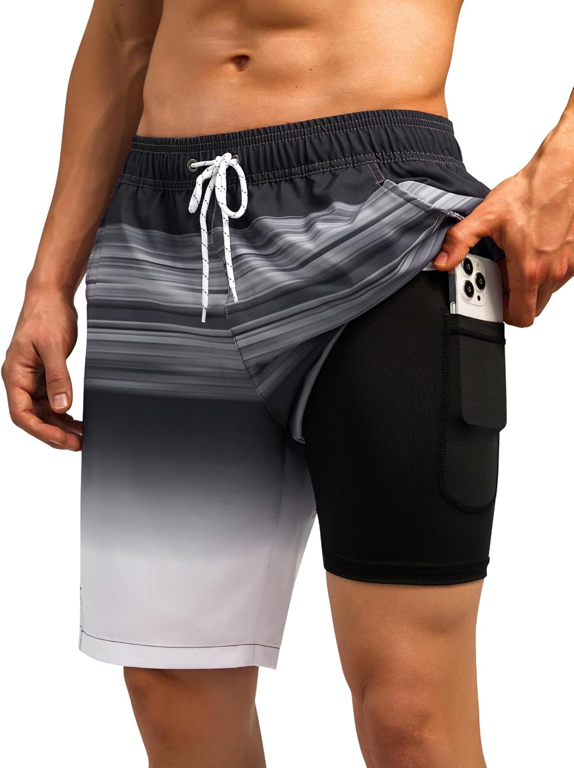 SILKWORLD Mens Swim Trunks Quick Dry Bathing Suit Board Swimming Shorts with Zip...