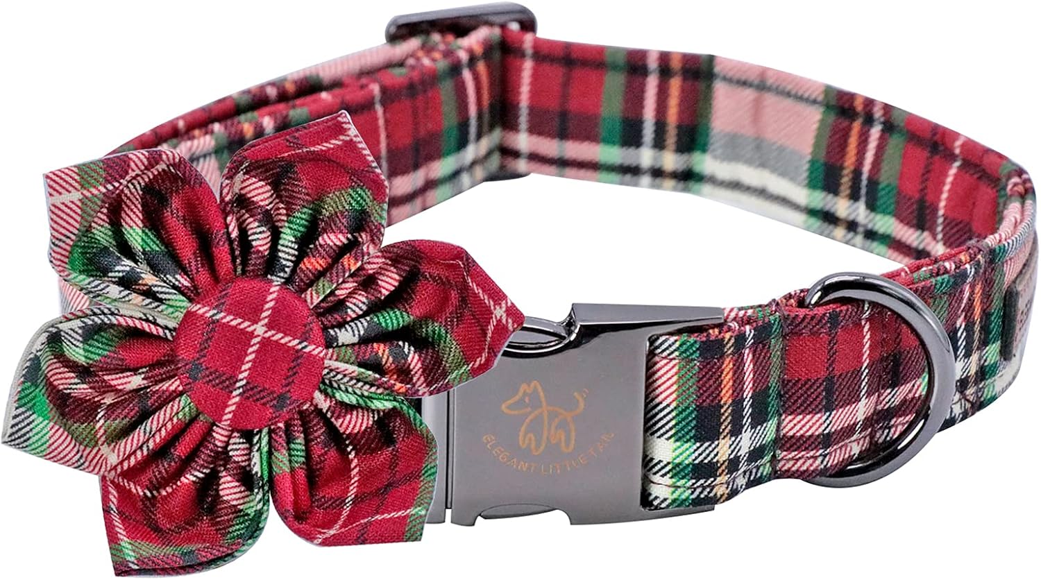 Elegant little tail Flower Christmas Dog Collar for Female or Male Dogs, Gift Pe...