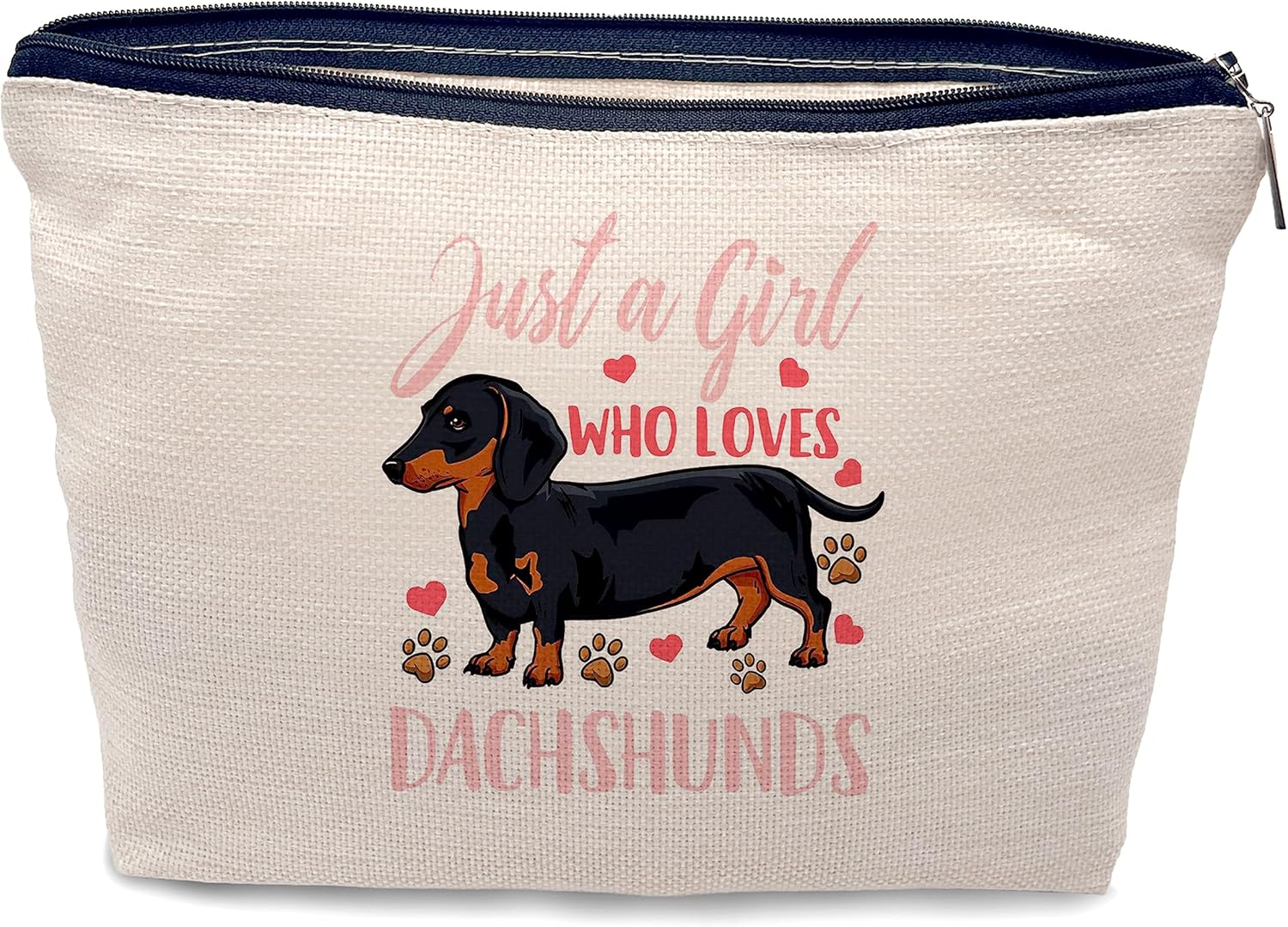 Nogrit Dachshund Makeup Bag,Dachshund Cosmetic Bag,Just a Girl Who Loves Dogs,Da...
