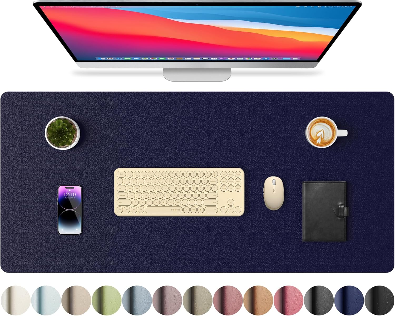 Aothia Leather Desk Pad Protector, Large Mouse Pad, Office Desk Mat, Non-Slip PU...