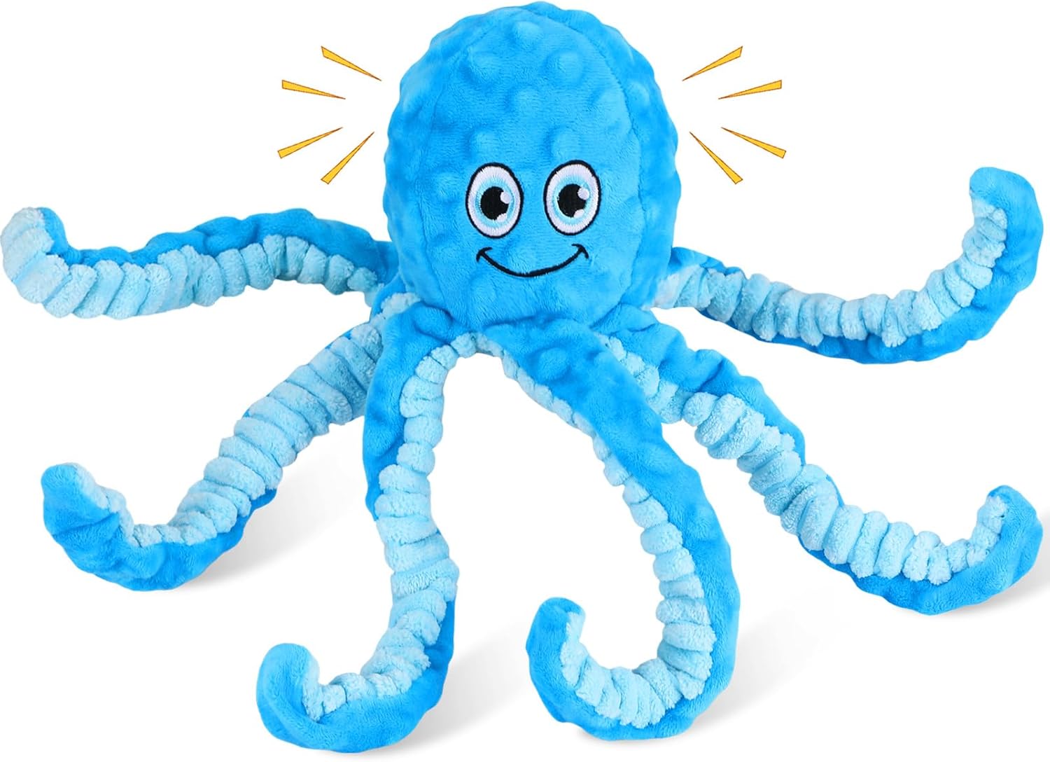 Squeaky Dog Toys Octopus Stuffed Crinkle Toy, Puppy Chew Toys for Teething, Dura...