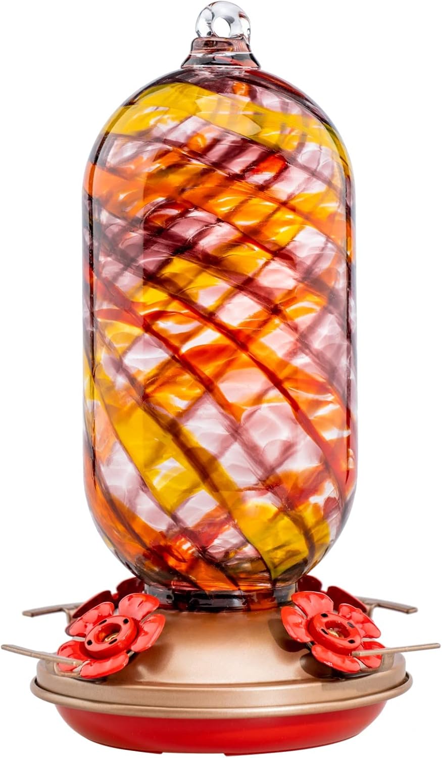Muse Garden Hummingbird Feeders for Outdoors Hanging, Blown Glass Hummingbird Fe...
