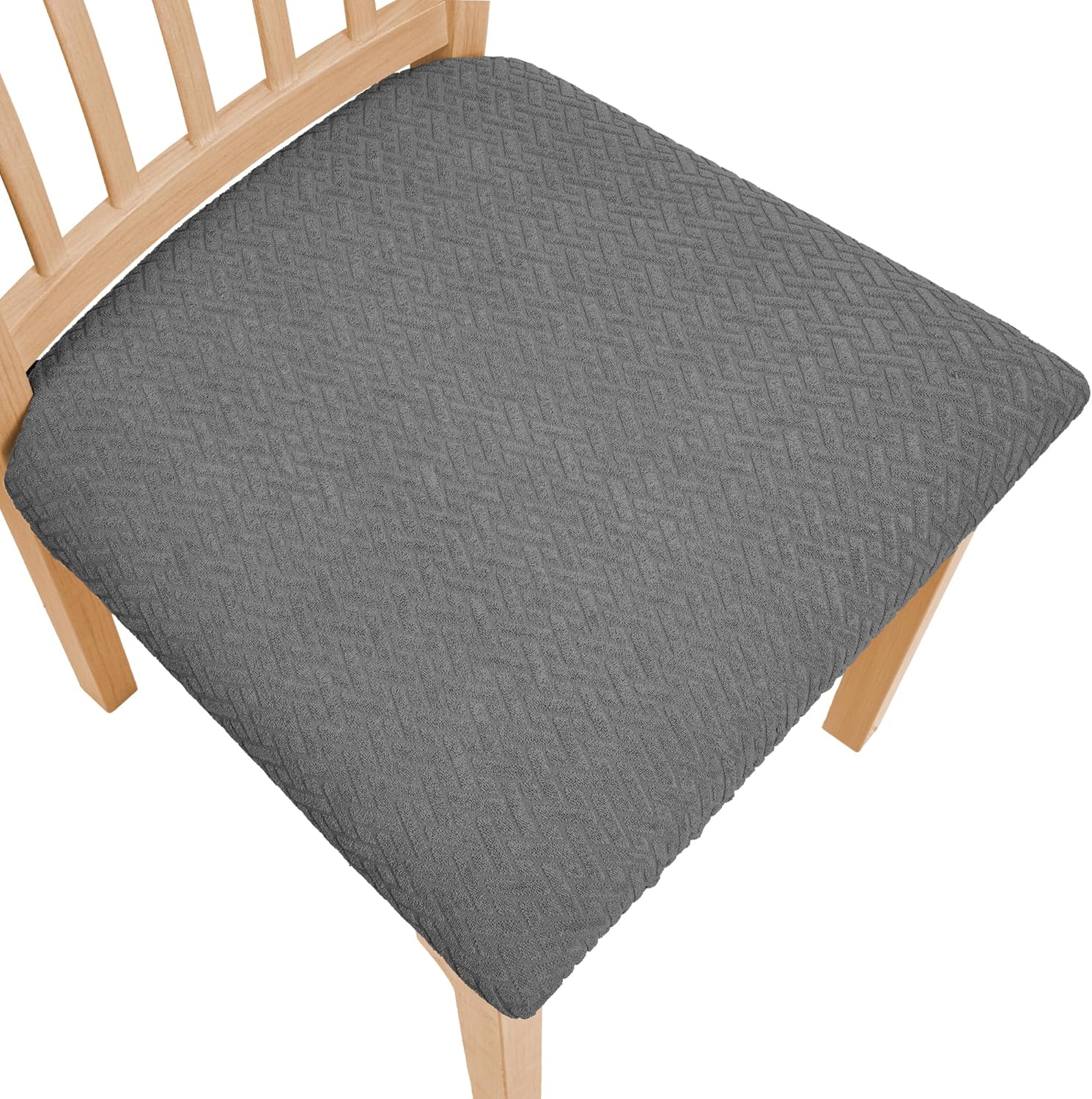 NORTHERN BROTHERS Dining Chair Seat Covers Set of 6, Stretch Jacquard Dining Cha...
