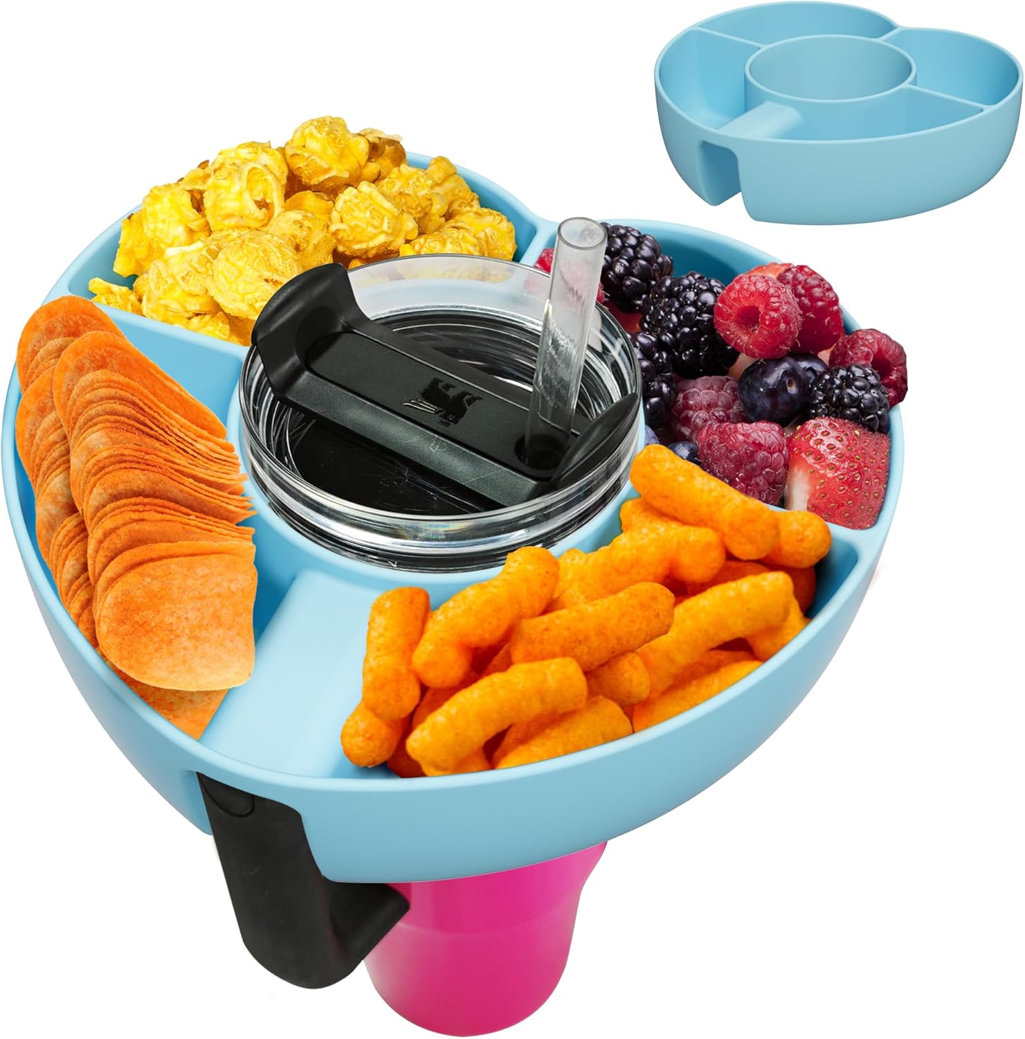 AWINNER Compatible for Stanley Cup 30 oz Snack Bowl with Handle, Reusable Silico...