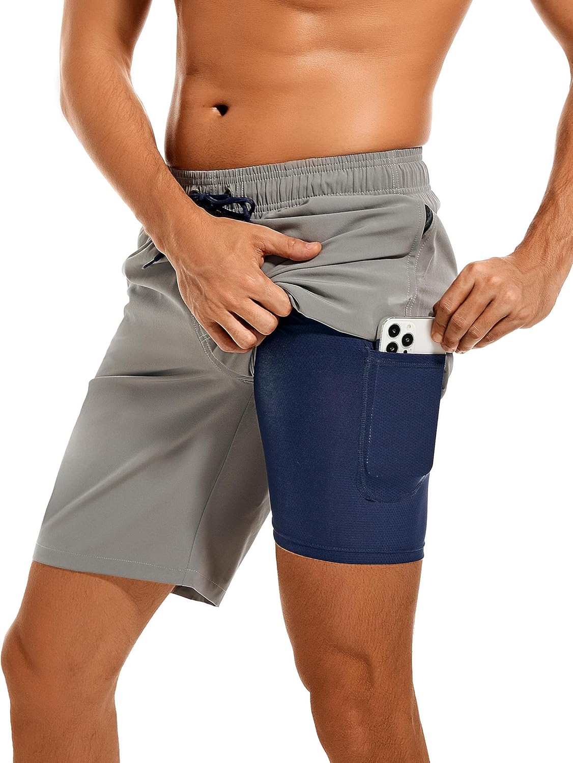 difficort Mens Swim Trunks with Compression Liner Quick Dry Bathing Suits Shorts...