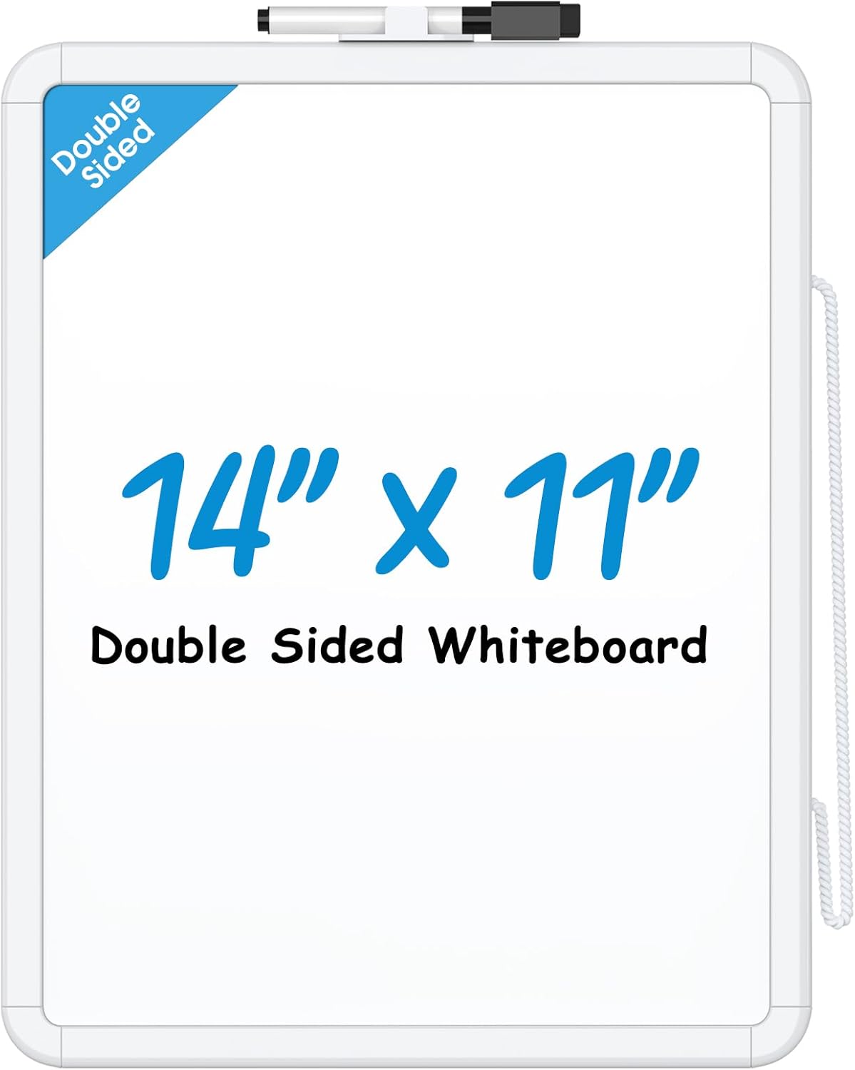 MaxGear Small White Board for Wall, 14 x 11inch Mini Double-Sided Magnetic Hangi...