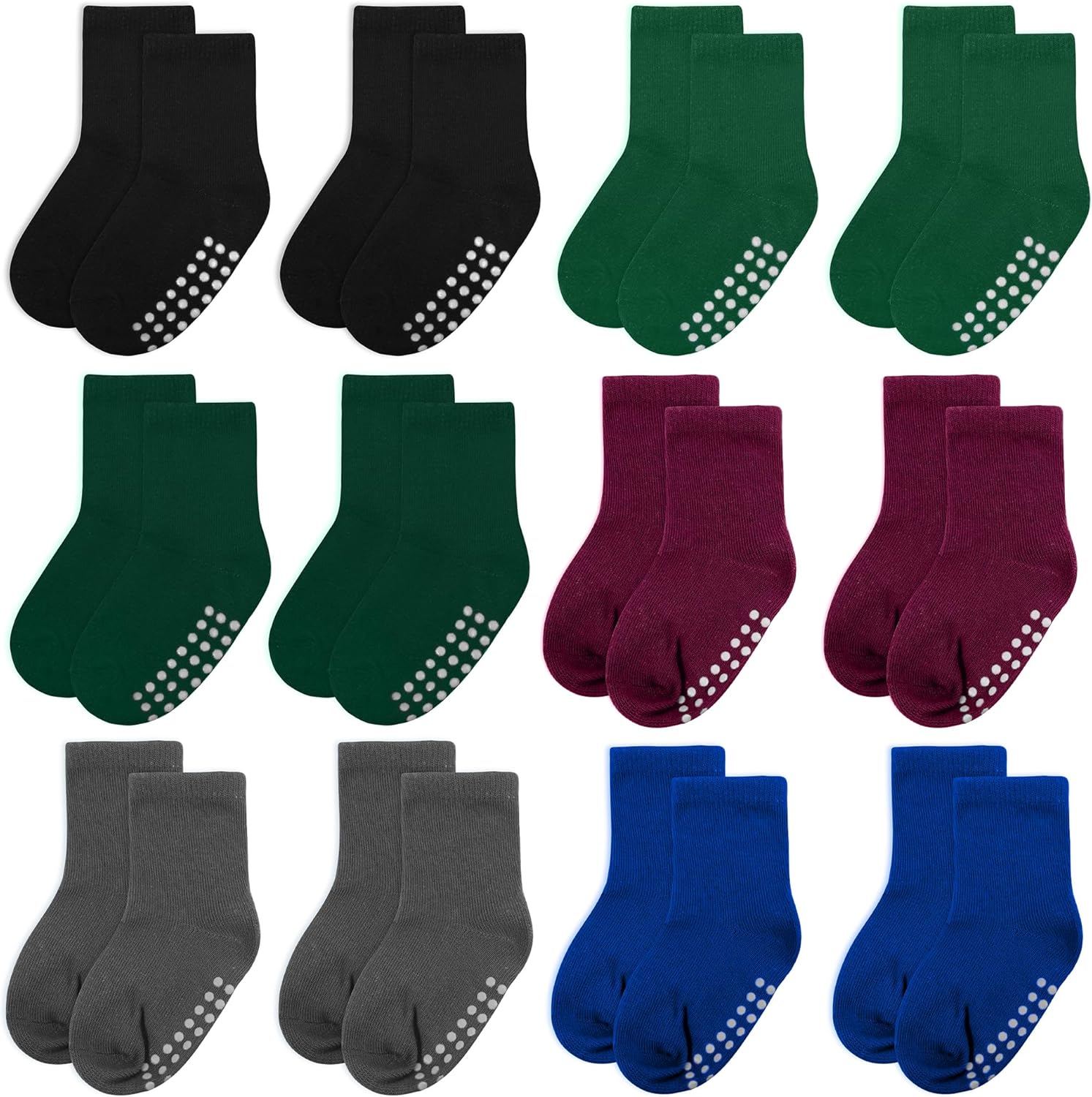 baby socks, cotton crew children's socks, non-slip grip socks, unisex, for toddl...