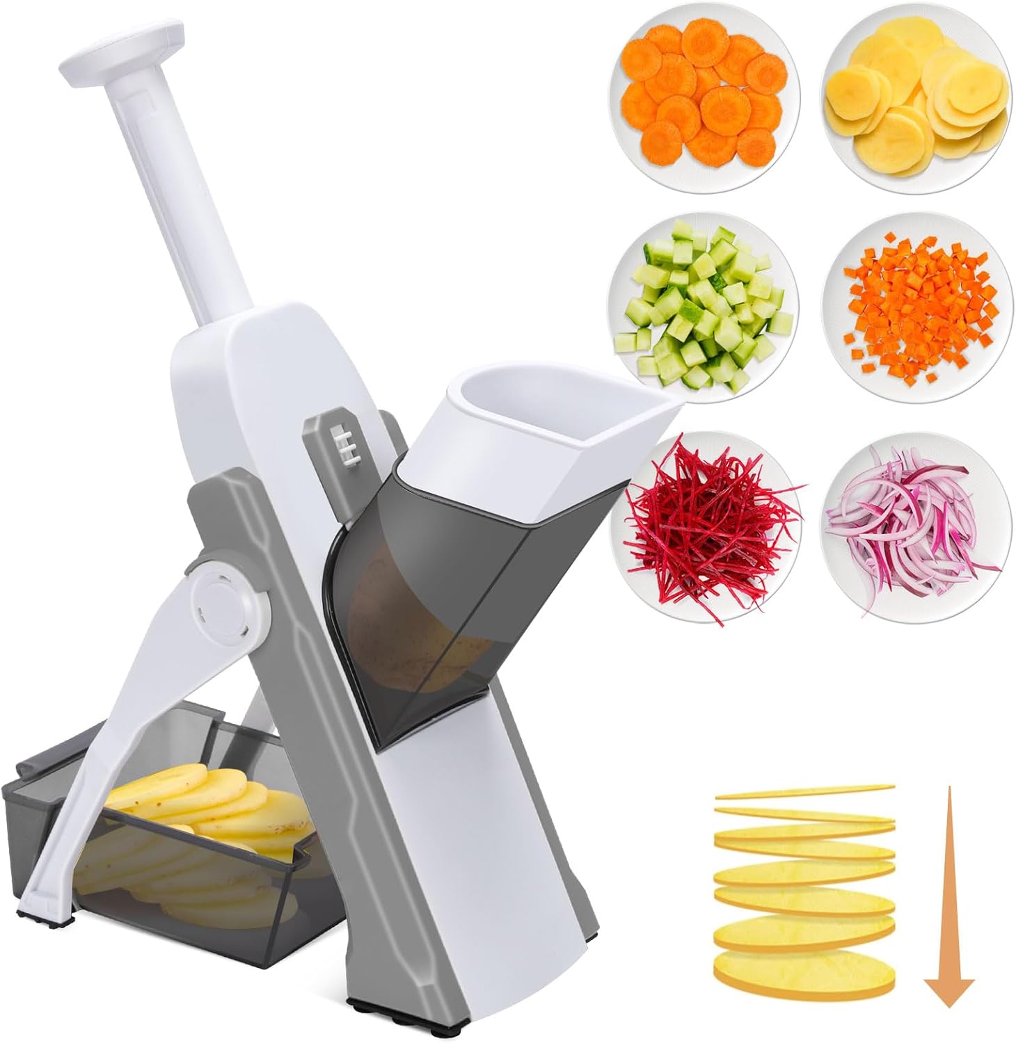 Masthome Safe Mandoline Slicer for Kitchen,Multifunctional Vegetable Slicer,Prof...