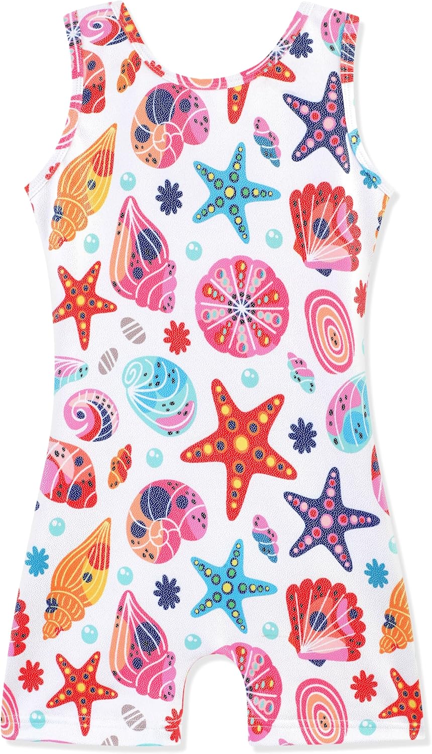 HOZIY Gymnastics Leotards for Girls with Shorts Toddlers Biketards Rainbow Unico...