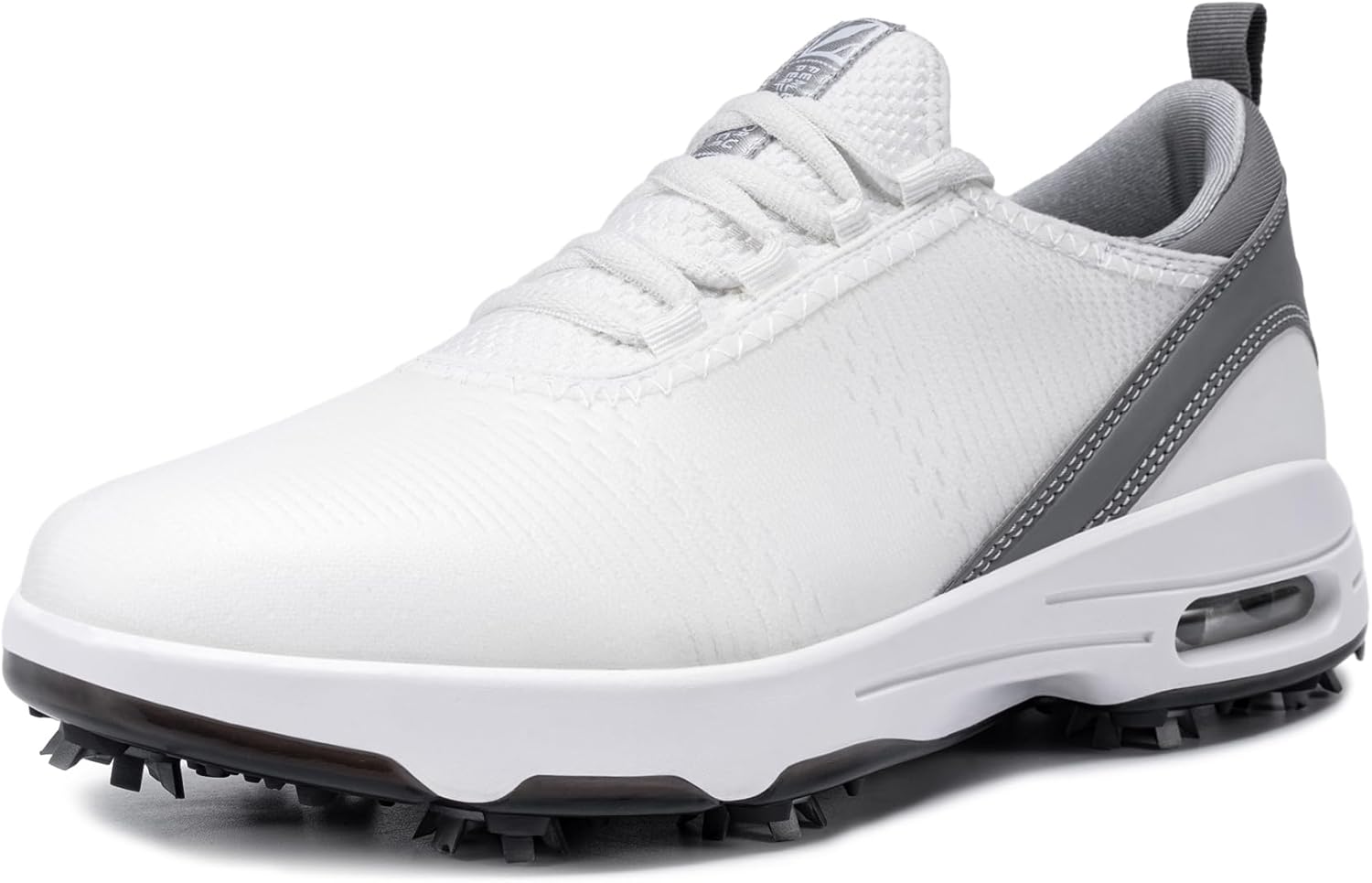 FENLERN Men's Golf Shoes Waterproof Spiked Comfortable F025 9.5 White