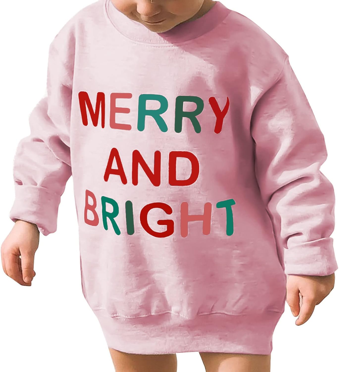 Baby Boy Girl Christmas Sweatshirt Merry and Bright Letter Print Sweater Kids Ca...