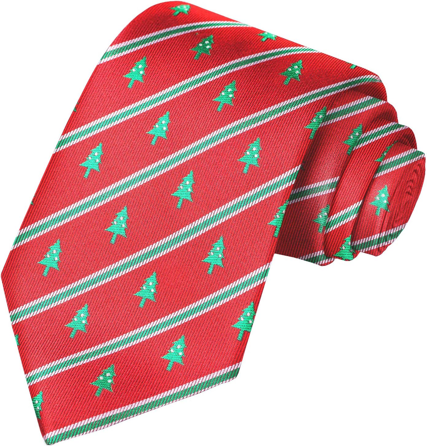 KissTies Christmas Tie Holiday Season Necktie Xmas Ties L-Adults, Full age Red G...