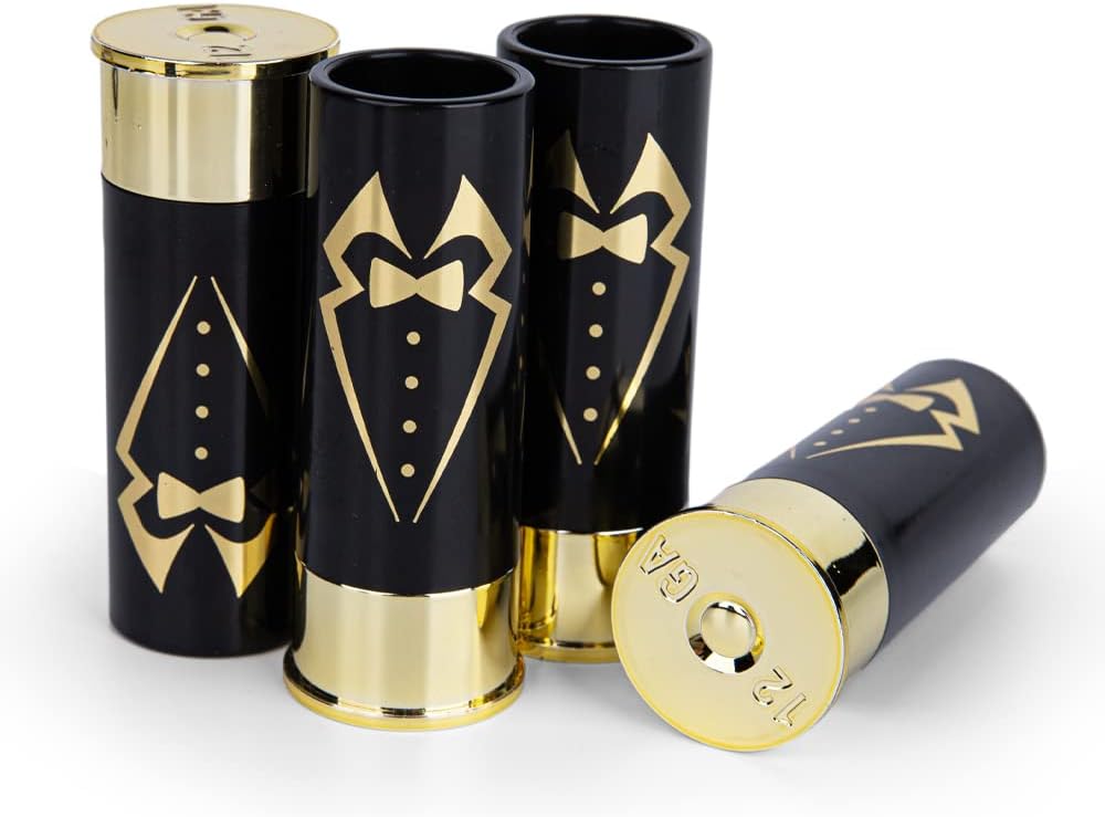 12 GA Shot Glasses Set,Great Drinking Glass Set (light black)