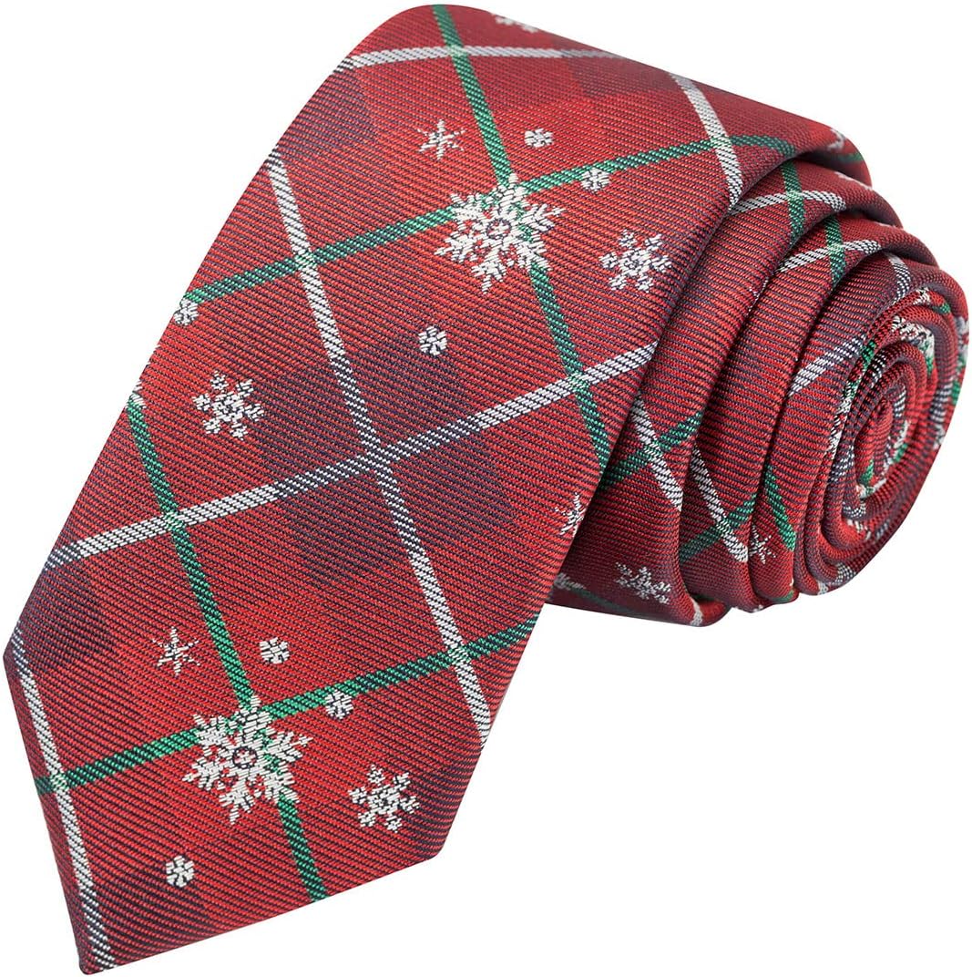 KissTies Boy's Christmas Tie Xmas Necktie For Teens Dressing Ties One Size Red G...