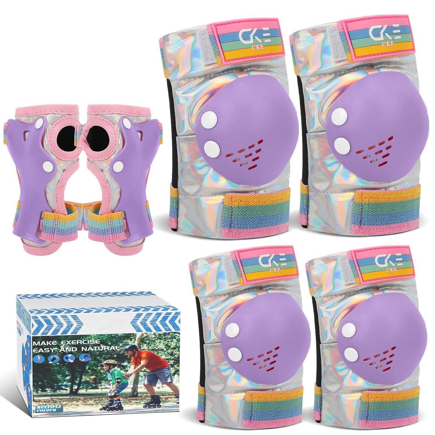 Kids Knee Pads for Girls Boys Toddler 3-8 Years Old Knee and Elbow Pads with Wri...